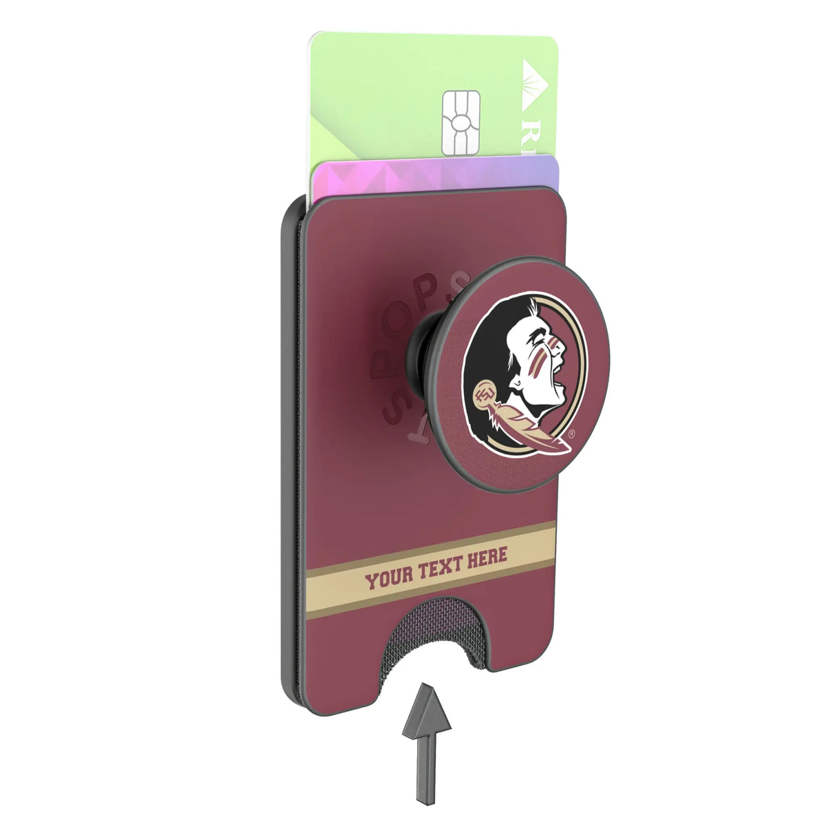 Florida State University Seminoles Personalized Endzone Solid Popsockets Wallet Magnetic - Detail