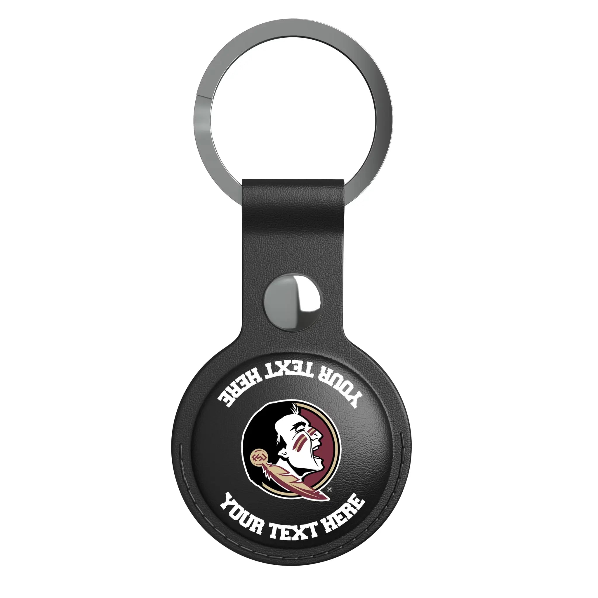 Florida State University Seminoles Personalized Insignia AirTag Black Airtag Holder