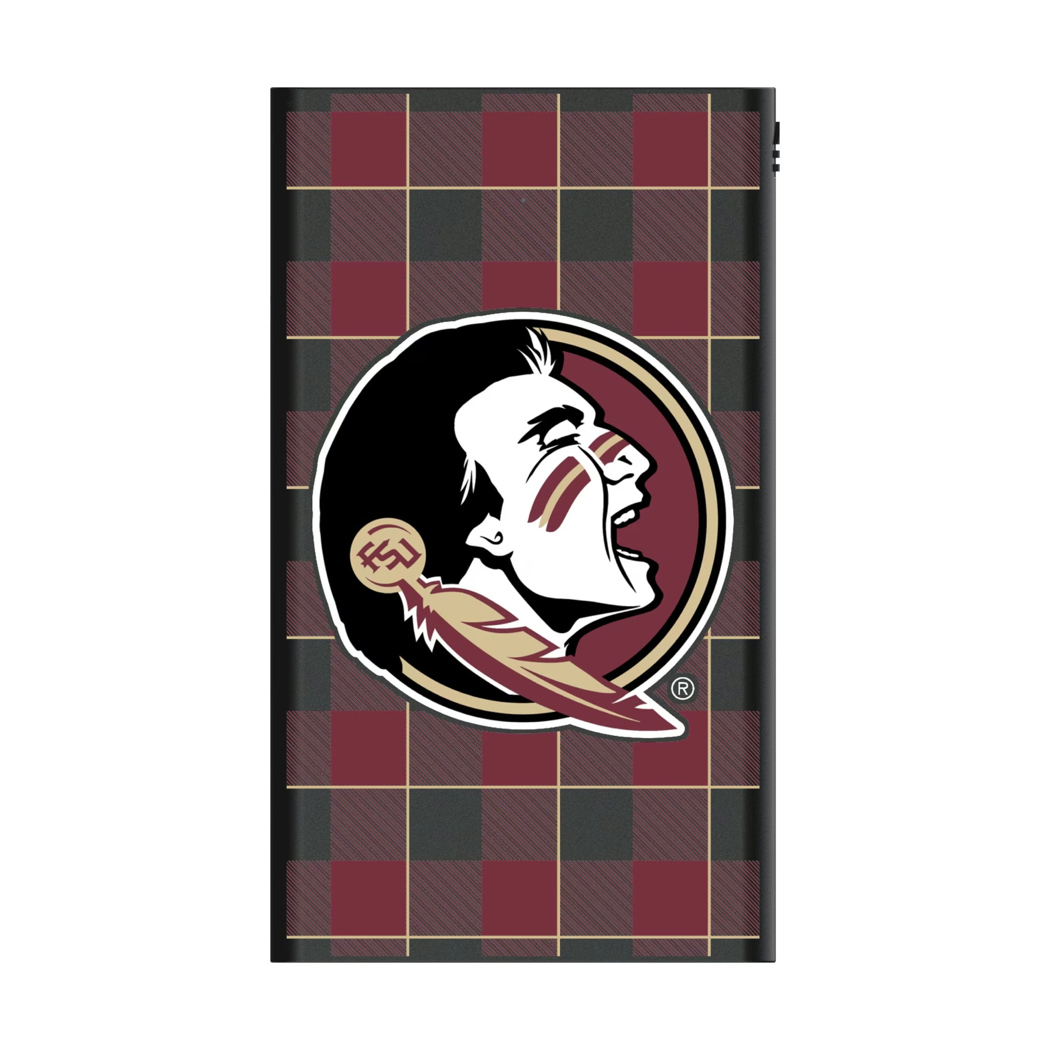 Florida State University Seminoles Plaid 5000mAh Flat Powerbank