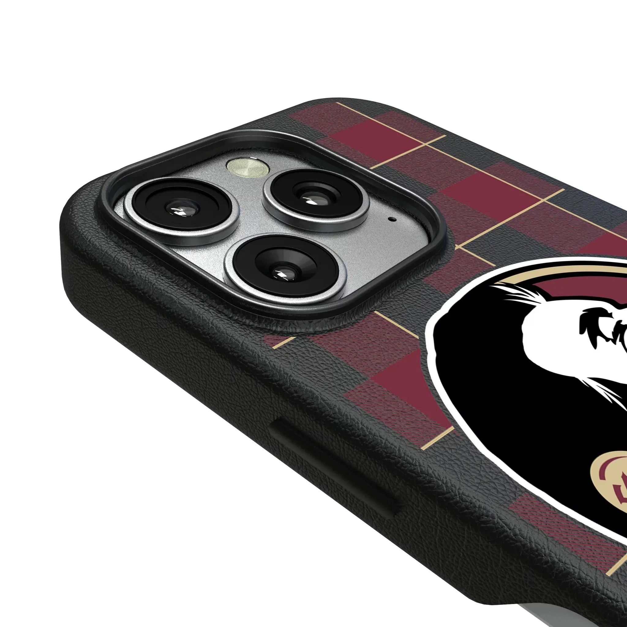 Florida State University Seminoles Plaid iPhone MagSafe Compatible Phone Case for Apple iPhone - Detail