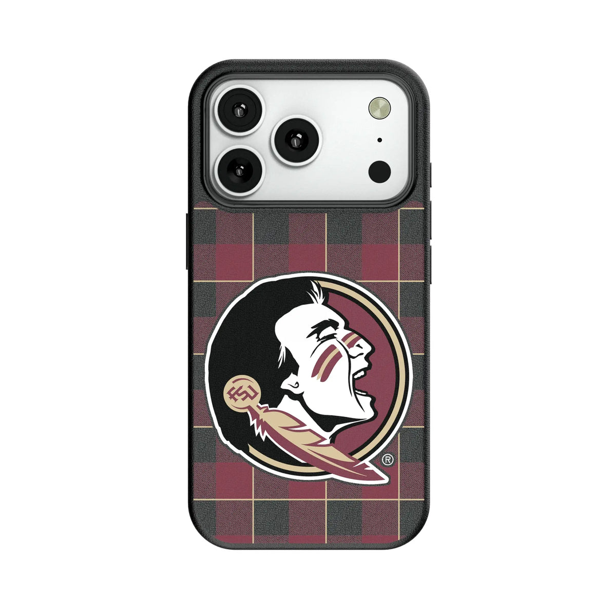 Florida State University Seminoles Plaid MagSafe Compatible Phone Case for Apple iPhone