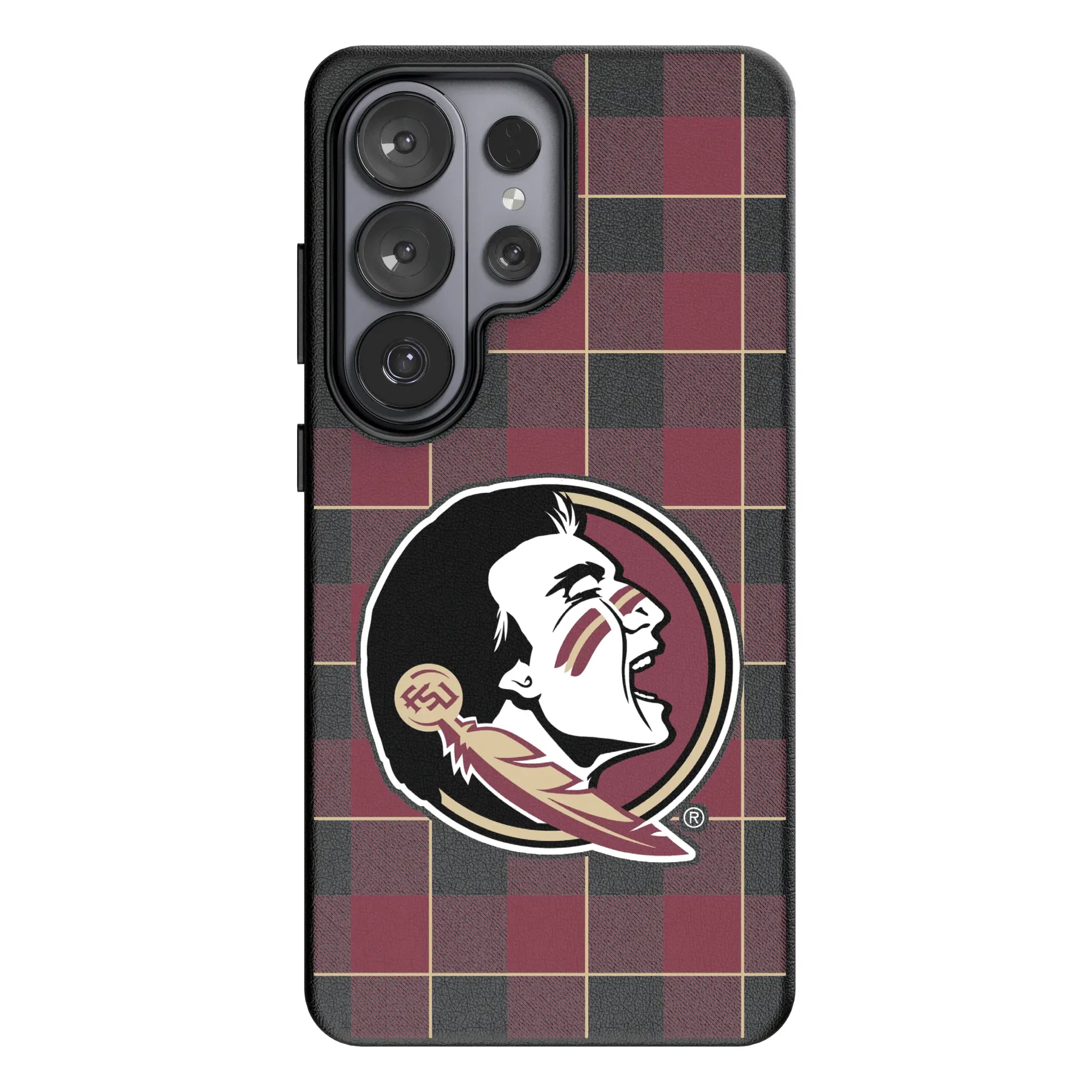 Florida State University Seminoles Plaid Galaxy MagSafe Compatible Phone Case for Samsung Galaxy#Device_Galaxy S26 Ultra