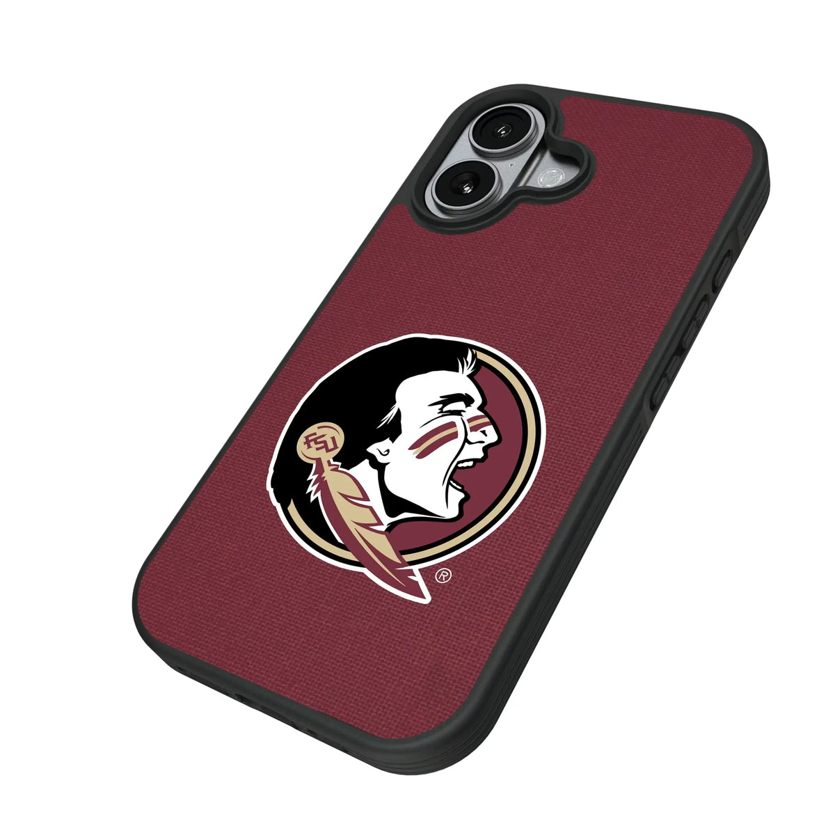 Florida State University Seminoles Solid iPhone Bump Phone Case for Apple iPhone - Isometric View#Device_iPhone 17