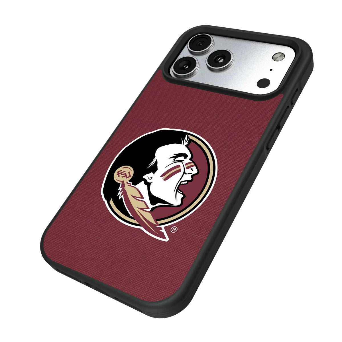 Florida State University Seminoles Solid iPhone Bump Phone Case for Apple iPhone - Isometric View#Device_iPhone 17 Pro Max