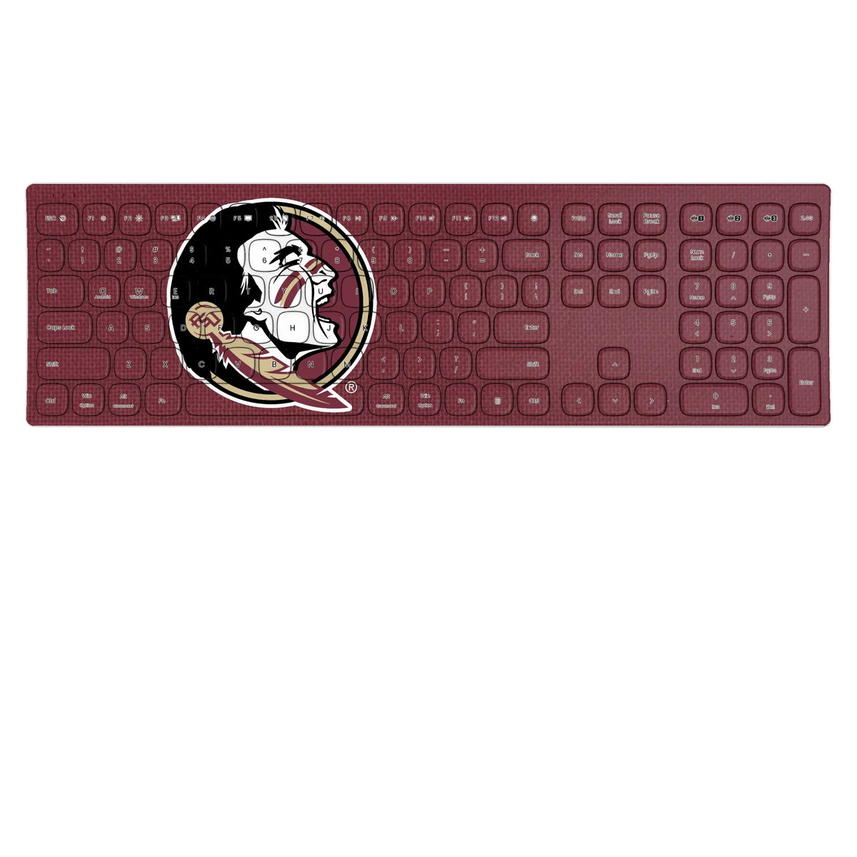 Florida State University Seminoles Solid KKB605 Curved Wireless Keyboard