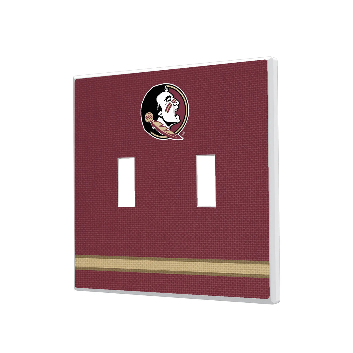 Florida State University Seminoles Stripe Hidden-Screw Light Switch Plate#Style_Double Toggle