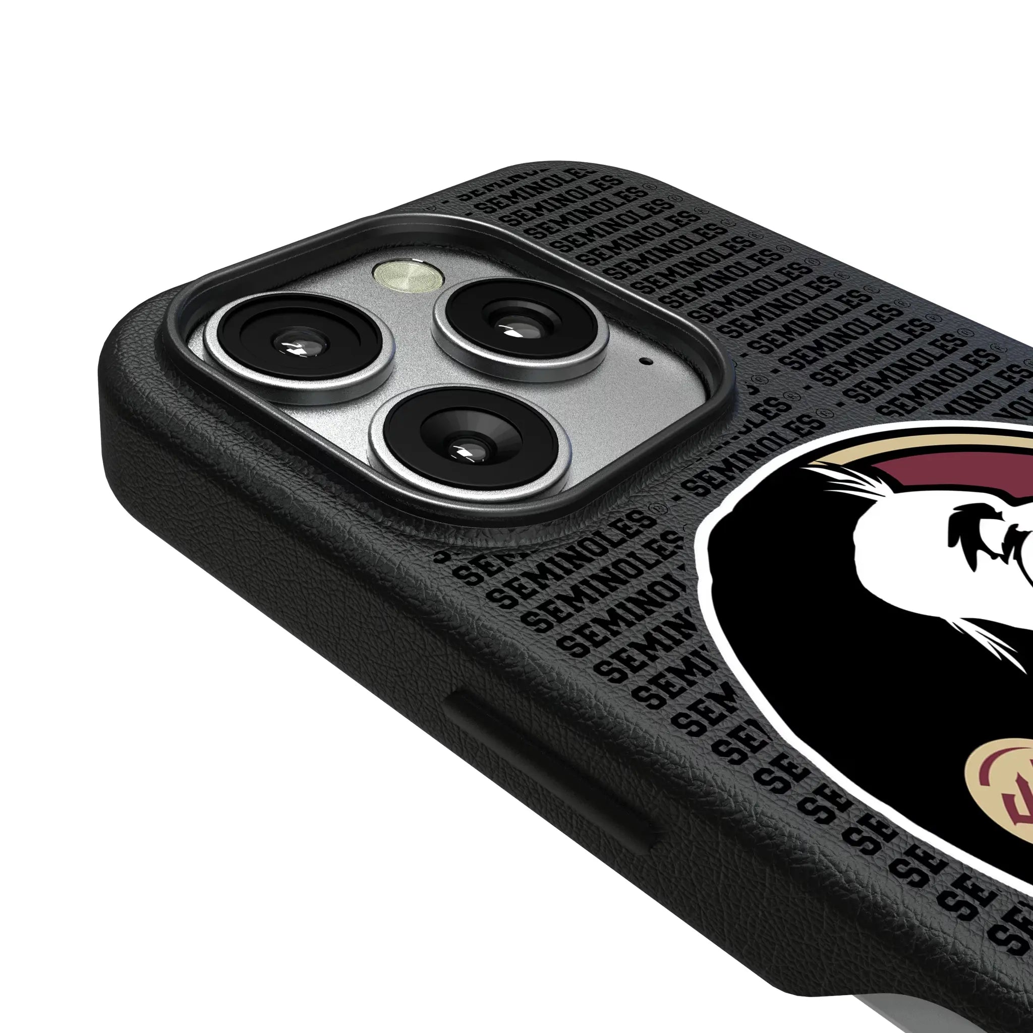 Florida State University Seminoles Text Backdrop iPhone MagSafe Compatible Phone Case for Apple iPhone - Detail