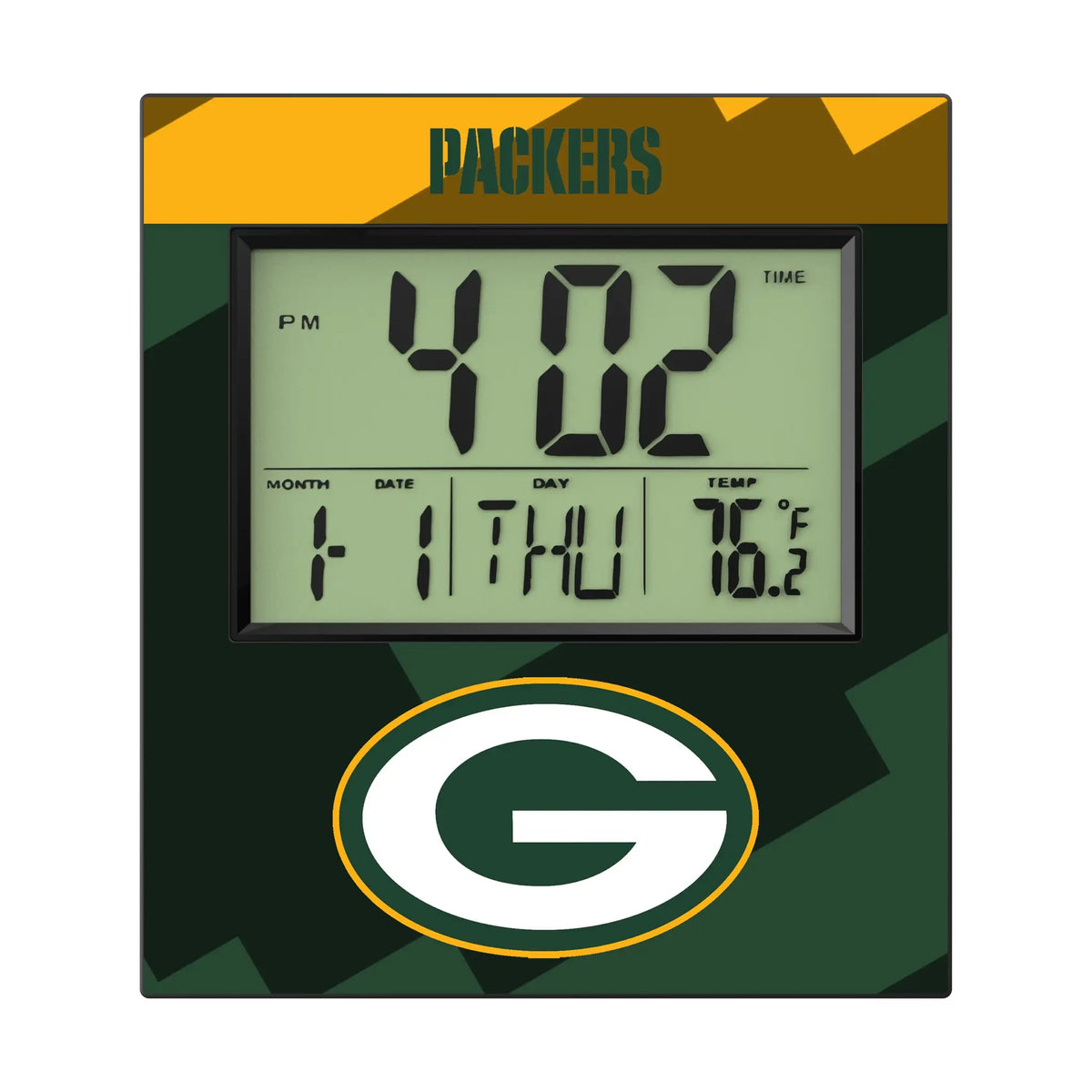 Green Bay Packers Color Block Wall Clock
