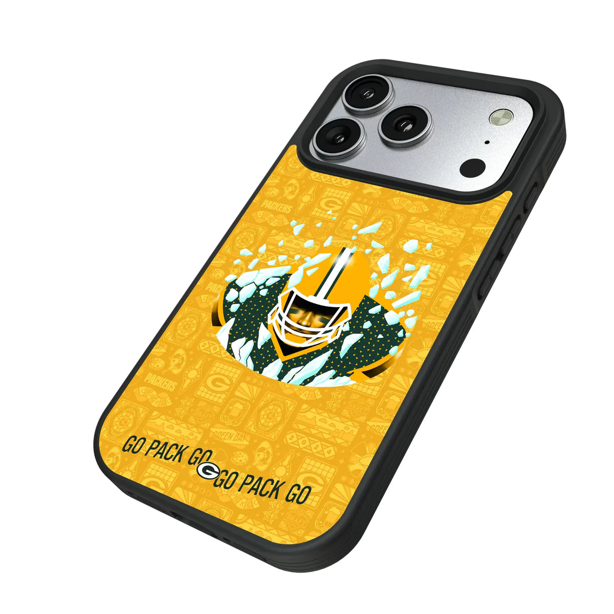 Green Bay Packers Deco iPhone Bump Phone Case for Apple iPhone - Isometric View#Device_iPhone 17 Pro