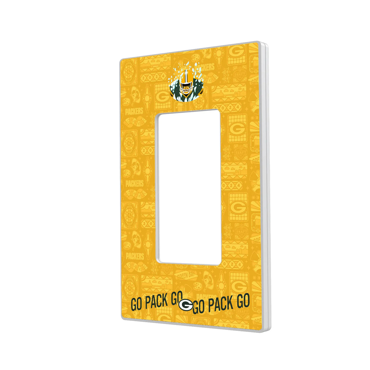Green Bay Packers Deco Hidden-Screw Light Switch Plate#Style_Single Rocker