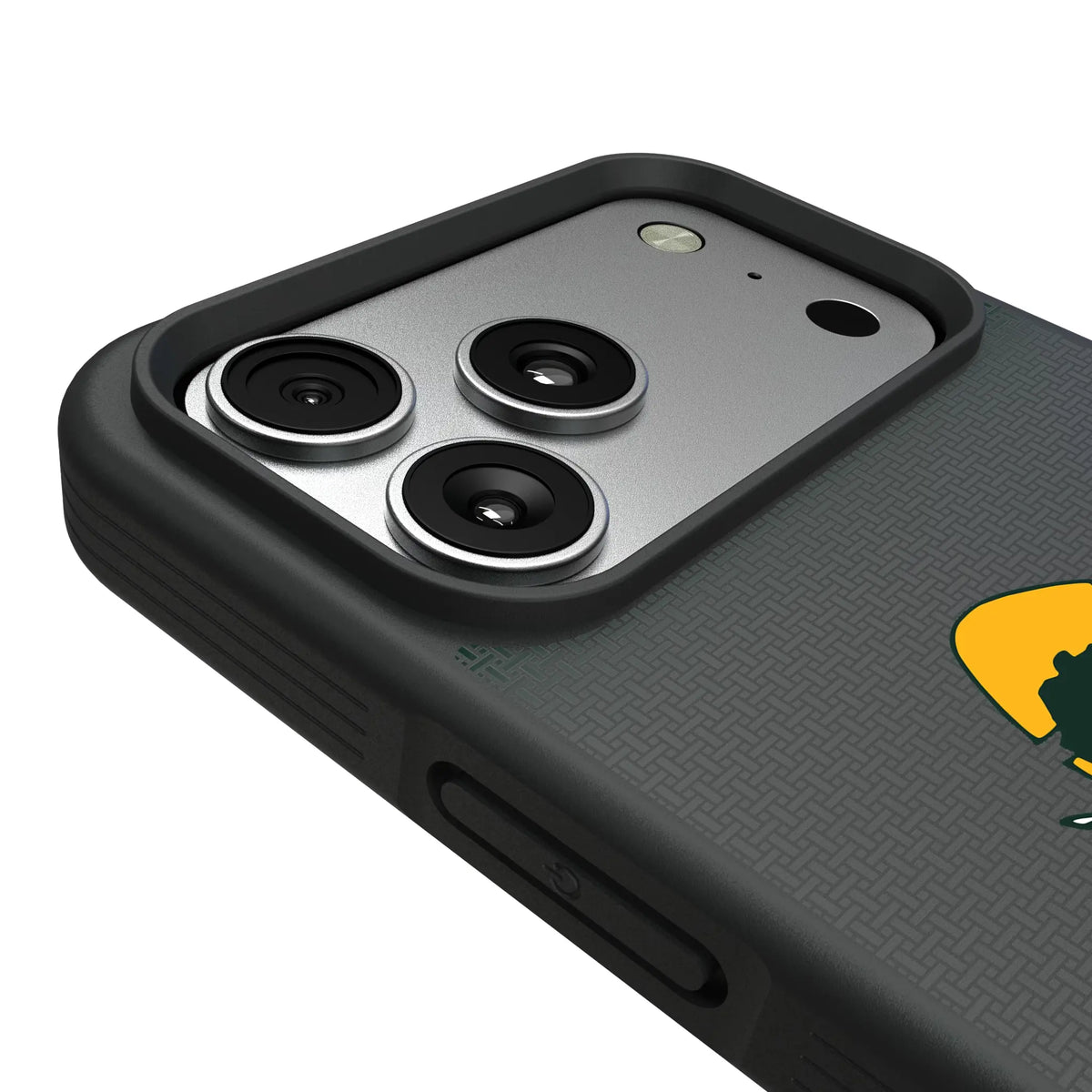 Green Bay Packers Historic Collection Linen iPhone Bump Phone Case for Apple iPhone - Detail#Device_iPhone 17 Pro Max