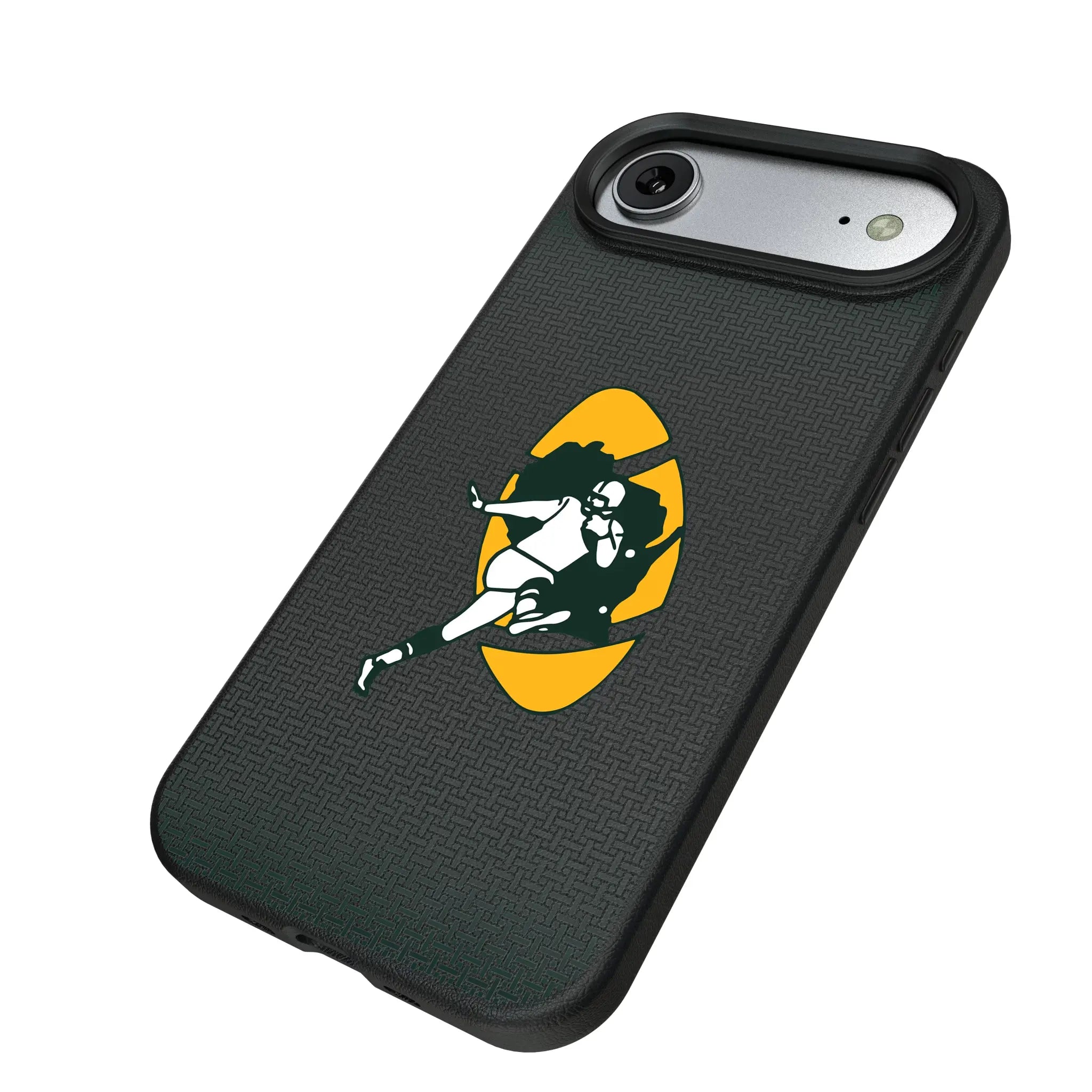 Green Bay Packers Historic Collection Linen iPhone MagSafe Compatible Phone Case for Apple iPhone - Isometric View#Device_iPhone Air