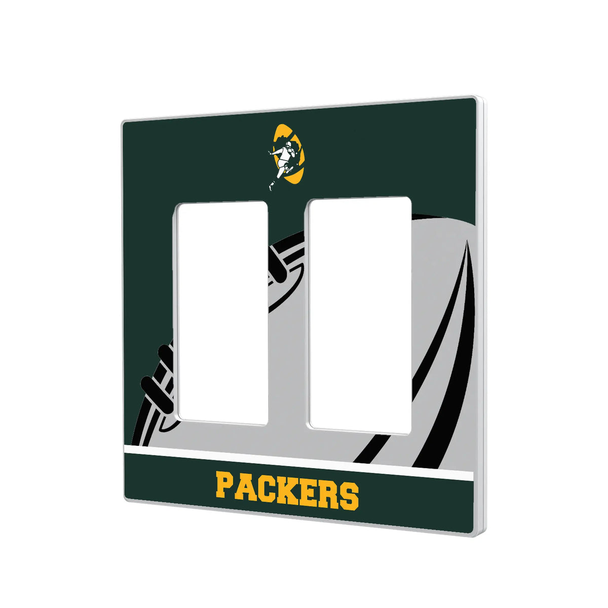 Green Bay Packers Historic Collection Passtime Hidden-Screw Light Switch Plate#Style_Double Rocker
