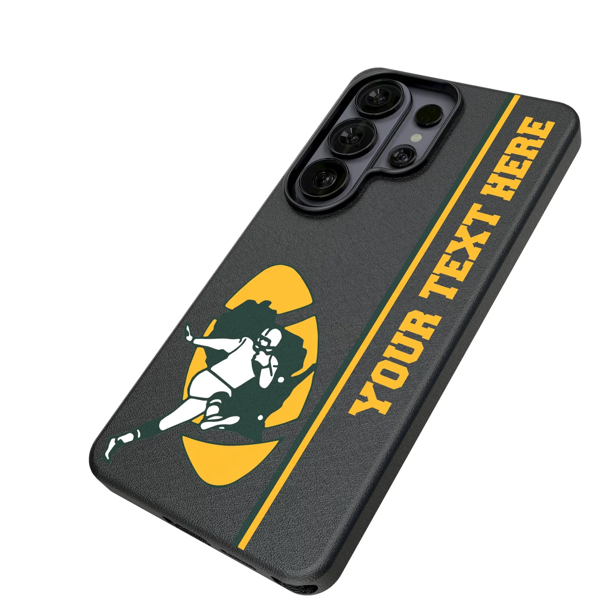 Green Bay Packers Historic Collection Personalized Sidebard Galaxy MagSafe Compatible Phone Case for Samsung Galaxy - Isometric View#Device_Galaxy S26 Ultra