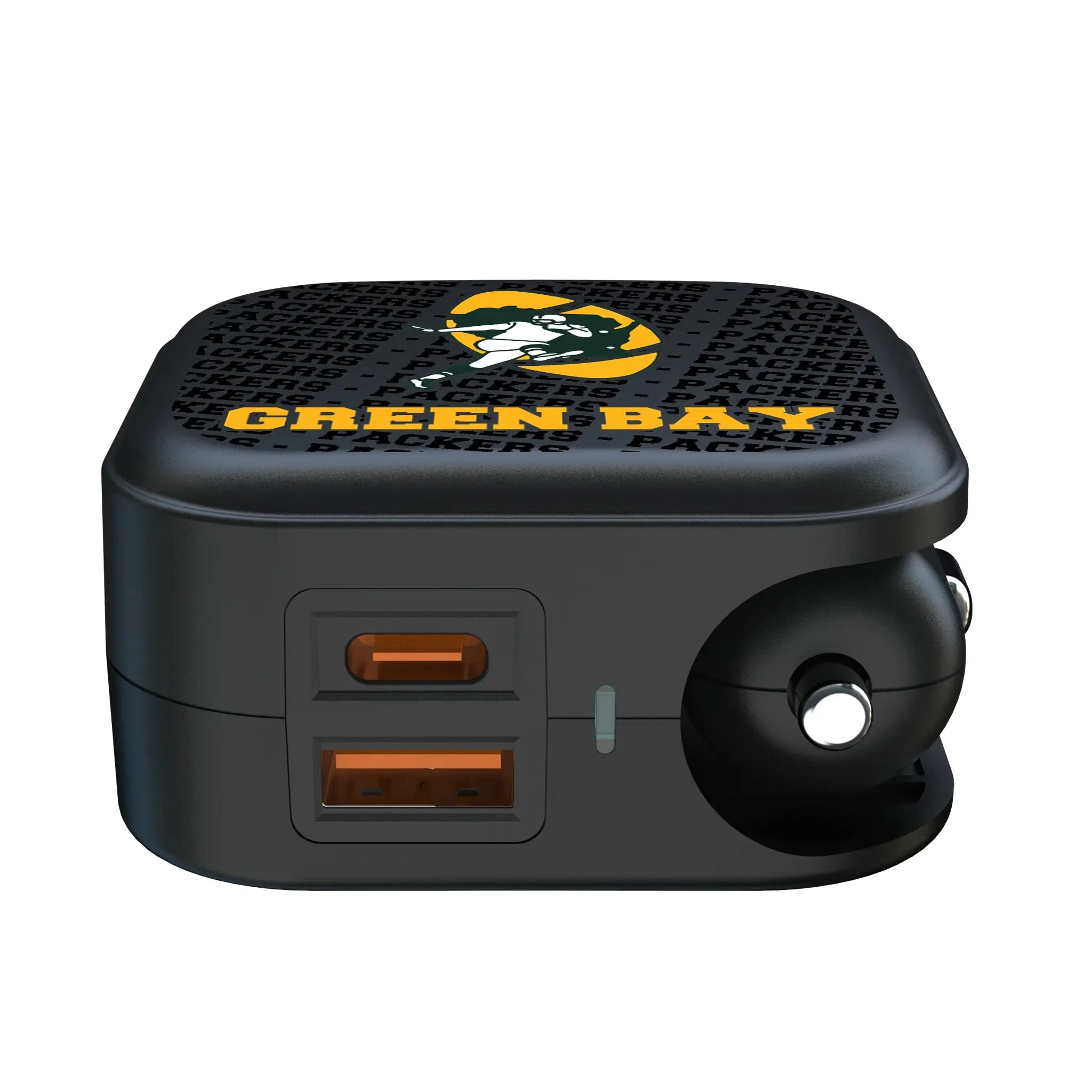 Green Bay Packers Historic Collection Text Backdrop 2 in 1 USB A/C Charger