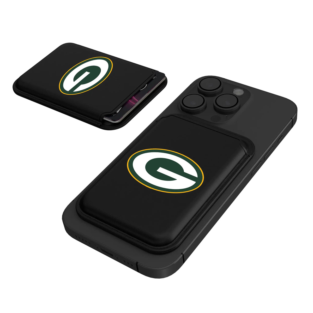 Green Bay Packers Insignia Black Magnetic Credit Card Wallet