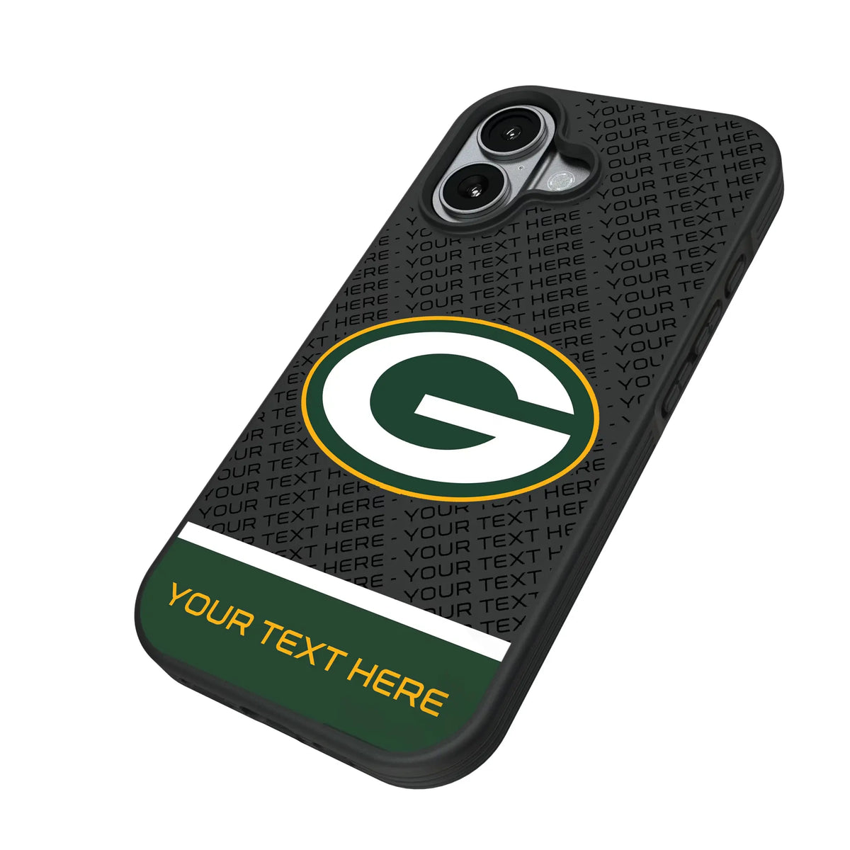 Green Bay Packers Personalized EndZone Plus iPhone Bump Phone Case for Apple iPhone - Isometric View#Device_iPhone 17
