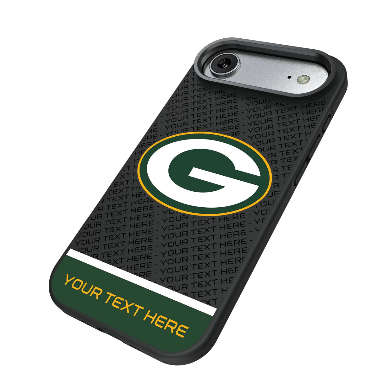 Green Bay Packers Personalized EndZone Plus iPhone Bump Phone Case for Apple iPhone - Isometric View#Device_iPhone Air