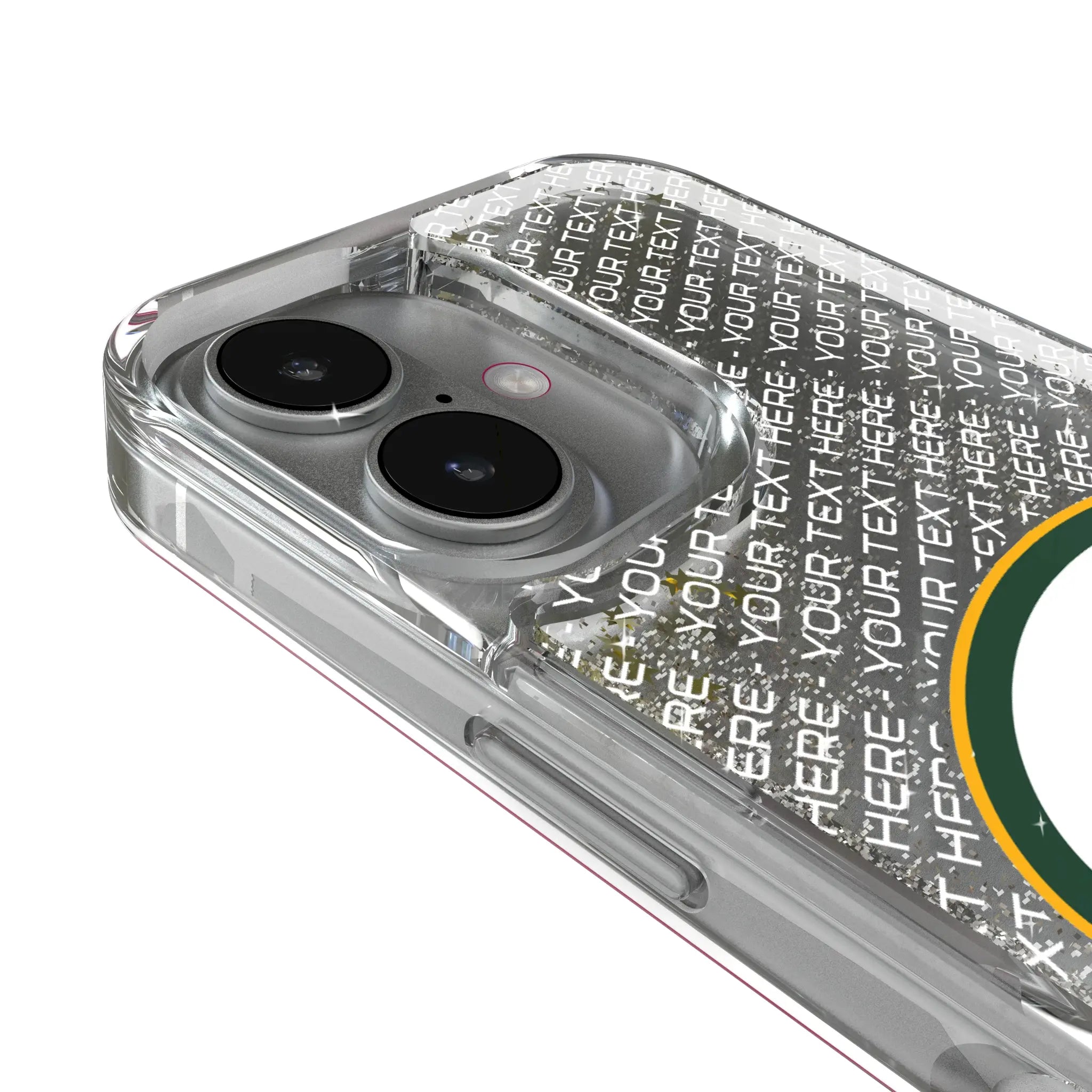 Green Bay Packers Personalized EndZone Plus iPhone Glitter Phone Case for Apple iPhone - Detail