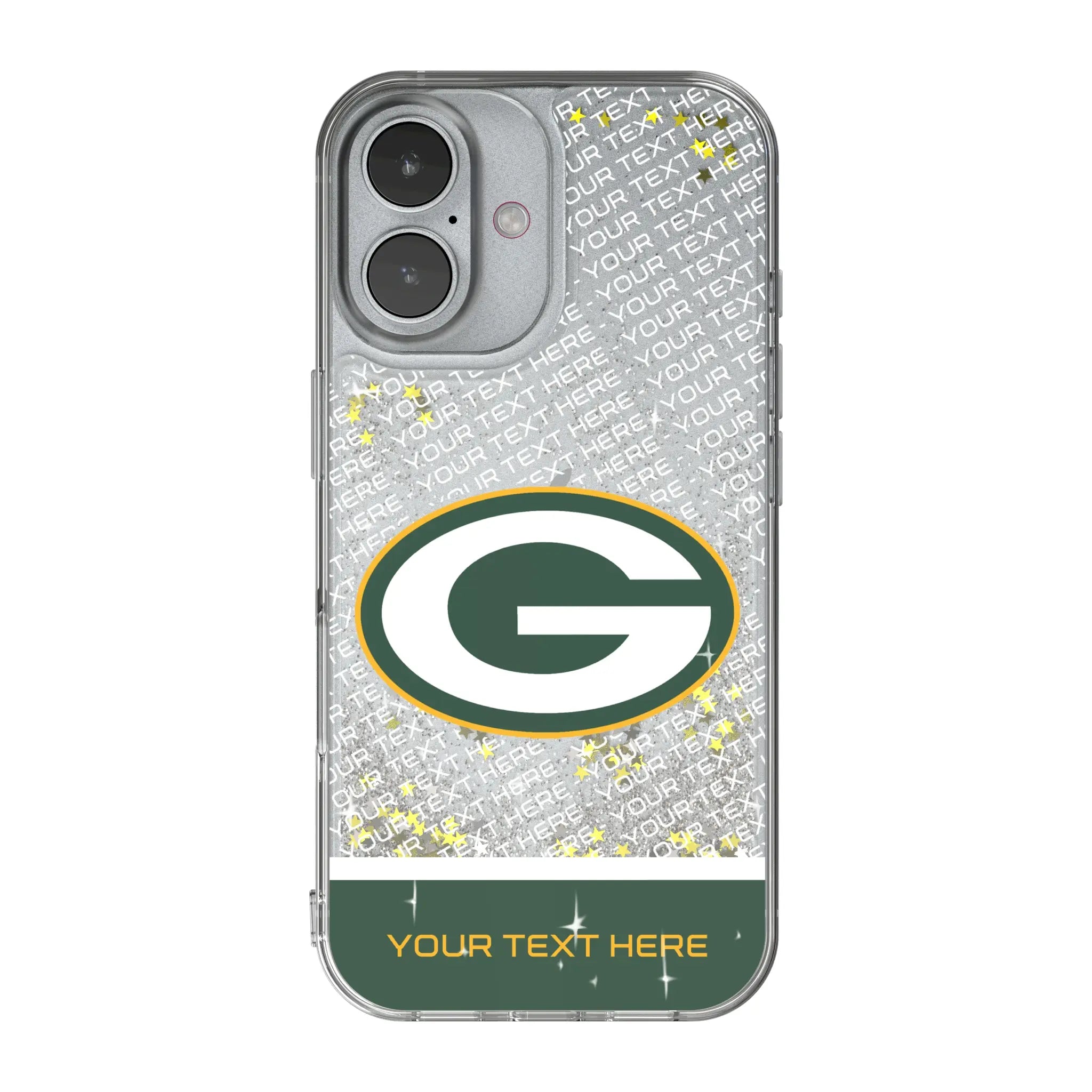 Green Bay Packers Personalized EndZone Plus iPhone Glitter Phone Case for Apple iPhone