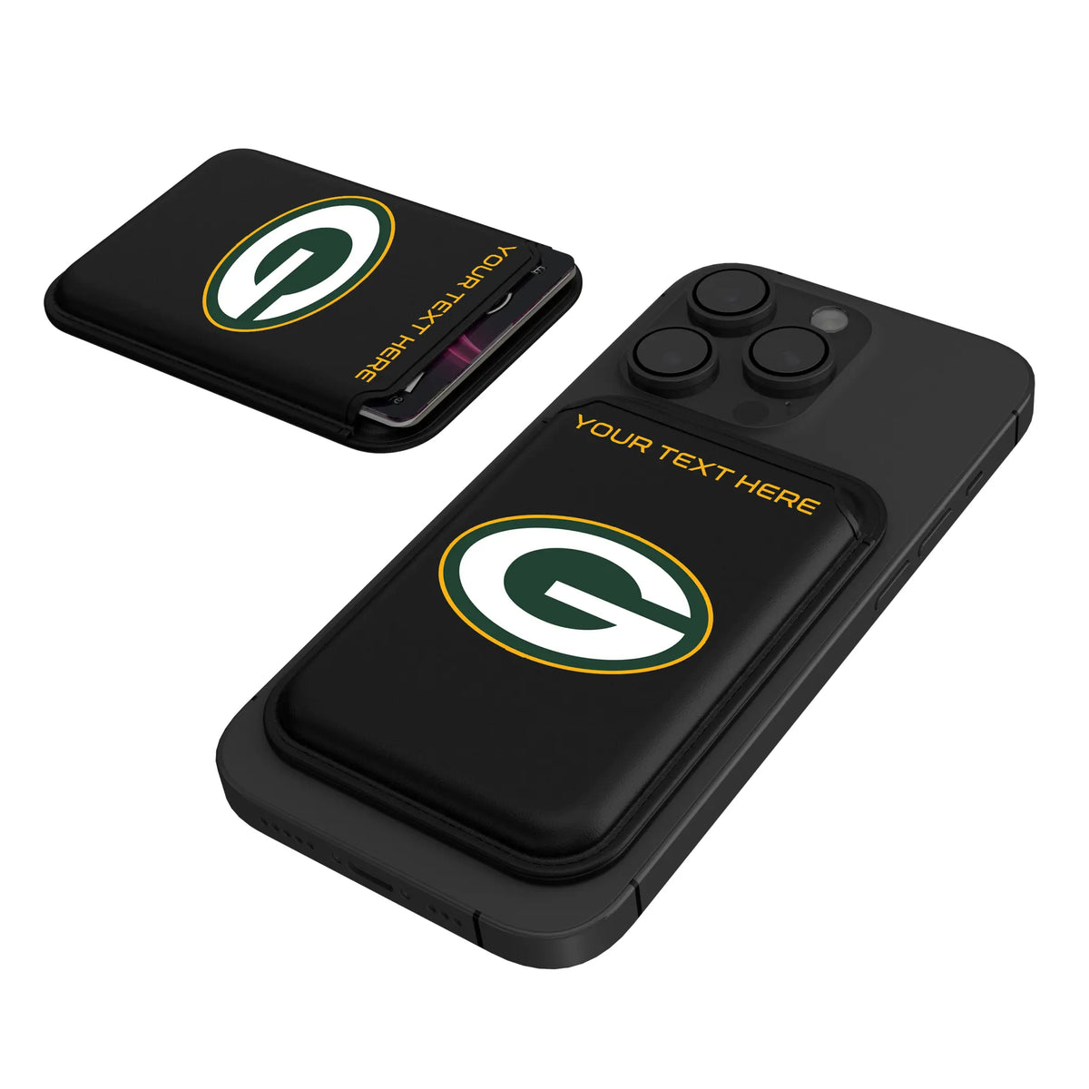 Green Bay Packers Personalized Insignia Black Magnetic Credit Card Wallet