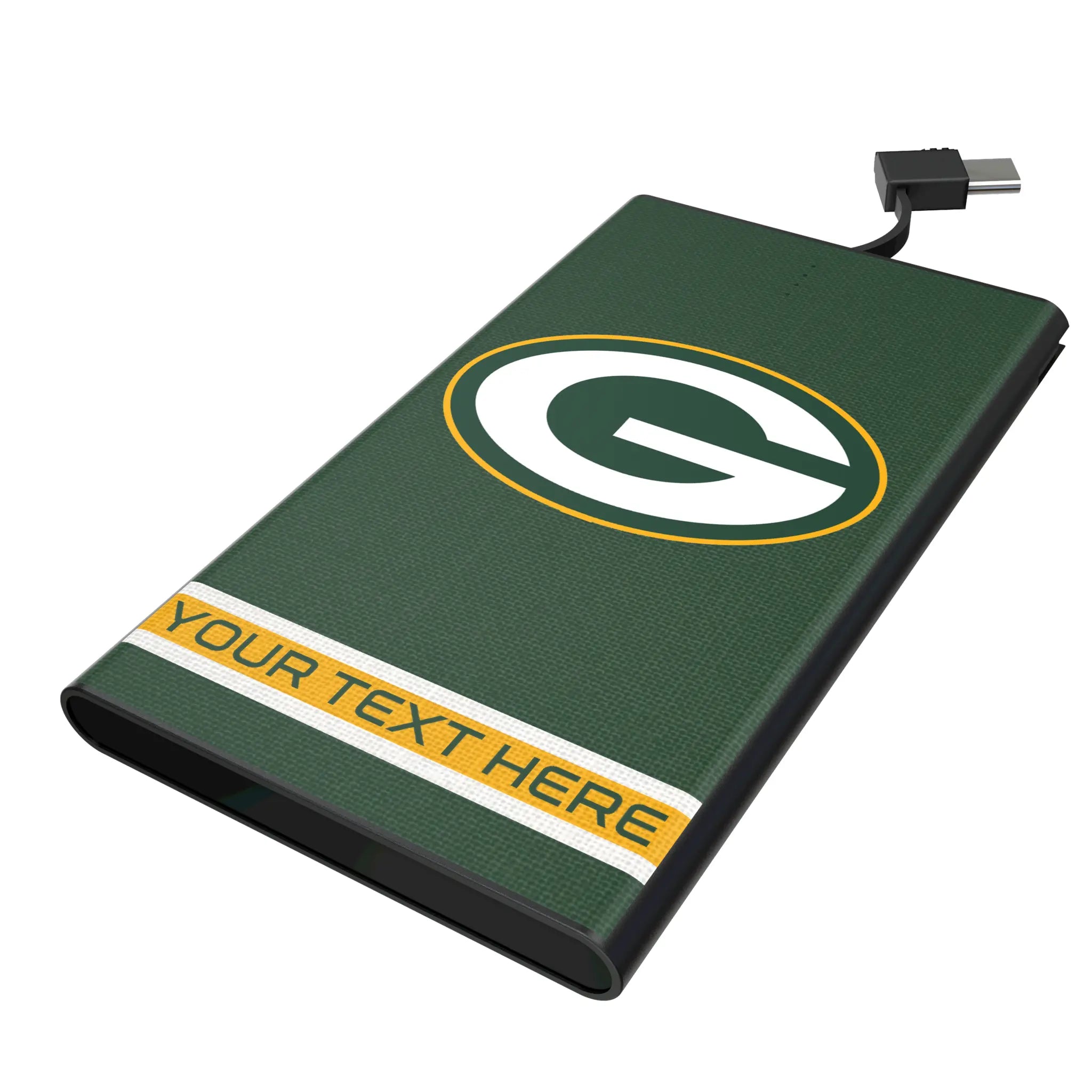 Green Bay Packers Personalized Stripe 5000mAh Flat Power Bank