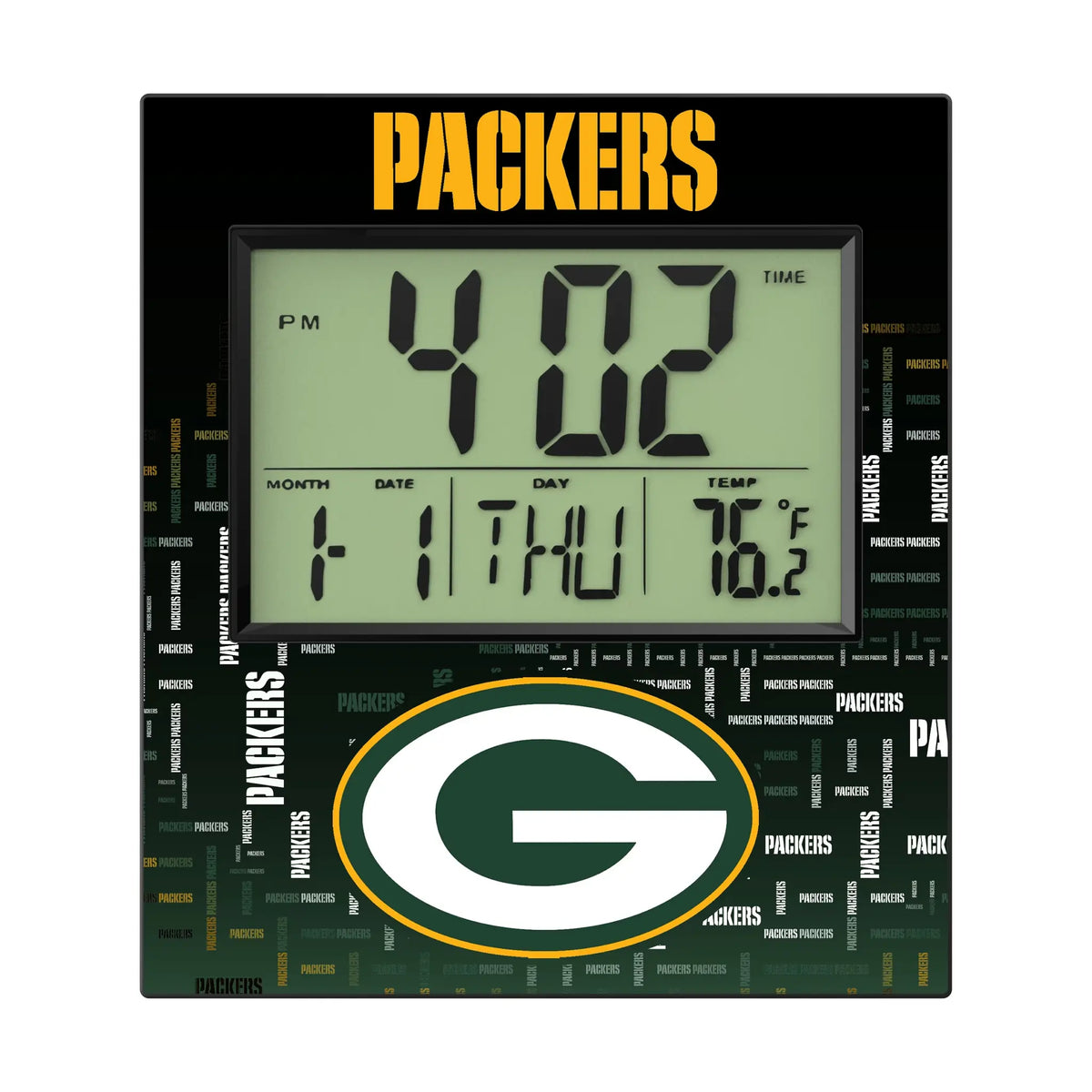 Green Bay Packers Quadtile Wall Clock