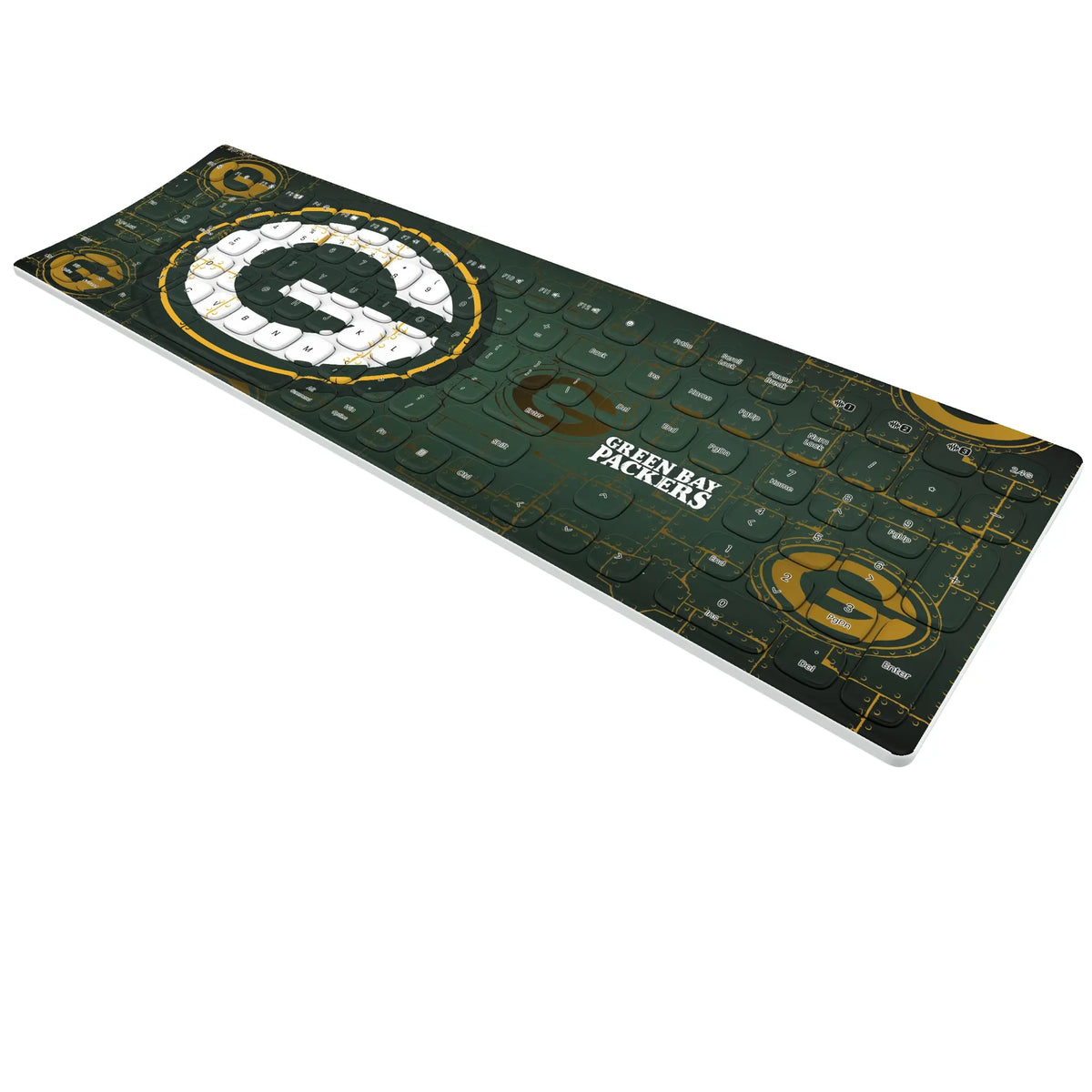 Green Bay Packers Rivet KKB605 Curved Wireless Keyboard - Isometric View