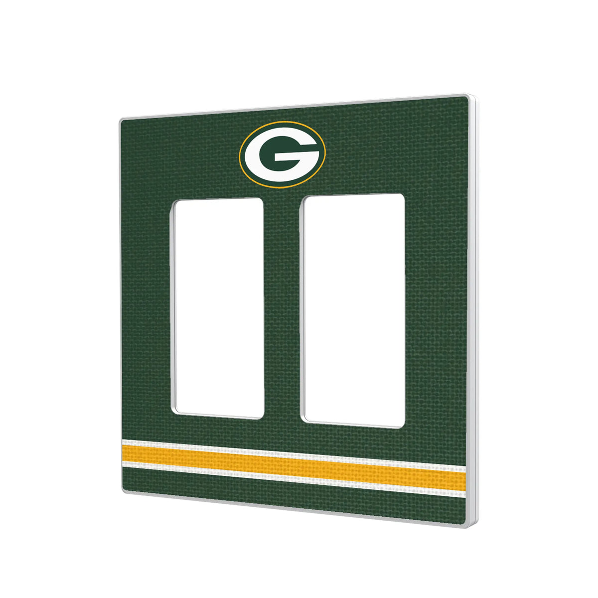 Green Bay Packers Stripe Hidden-Screw Light Switch Plate#Style_Double Rocker