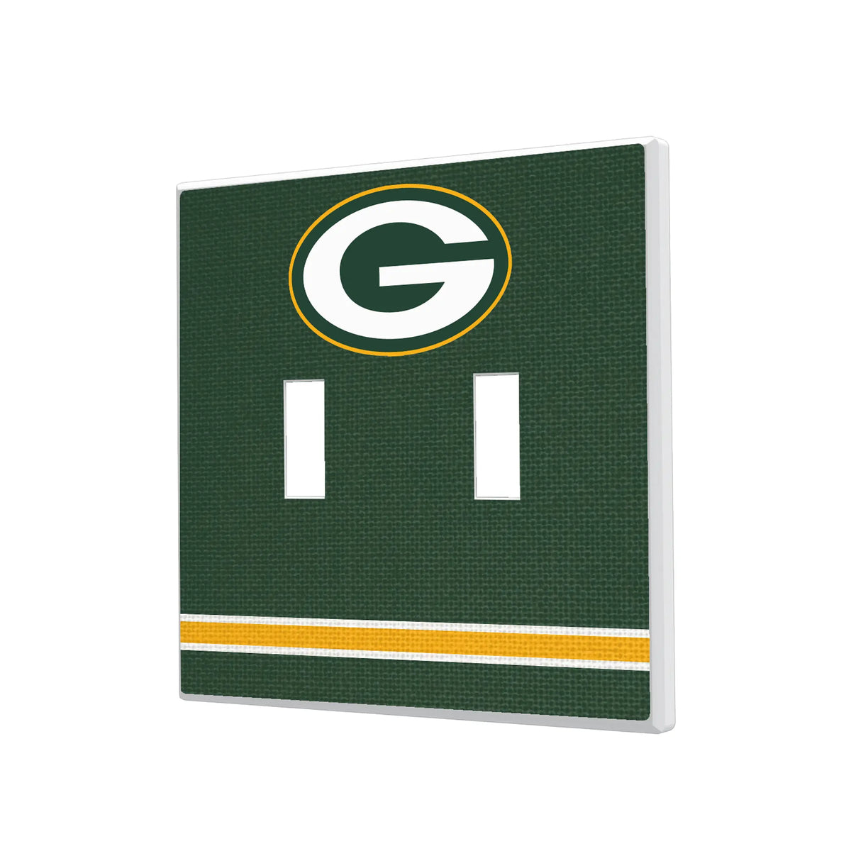 Green Bay Packers Stripe Hidden-Screw Light Switch Plate#Style_Double Toggle