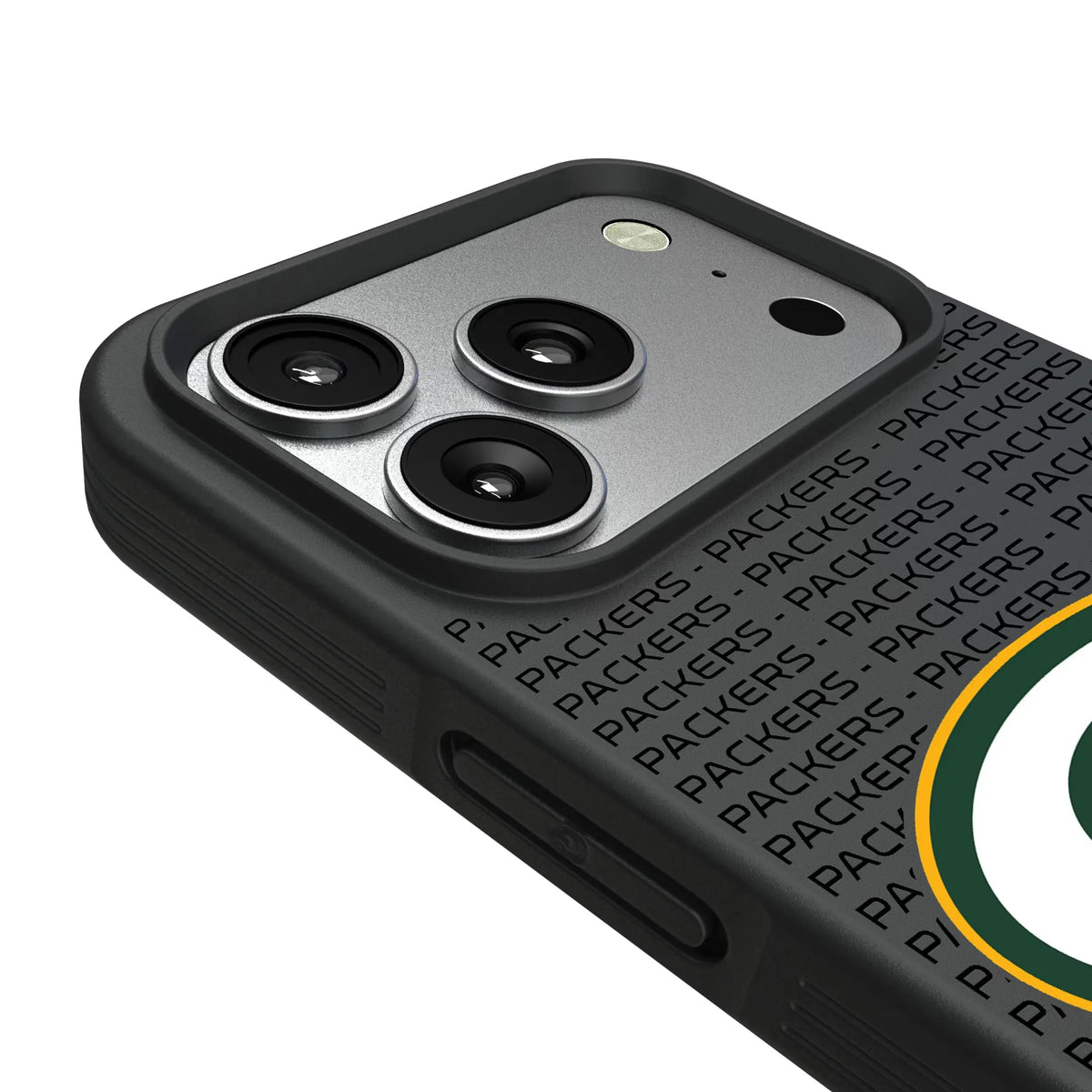 Green Bay Packers Text Backdrop iPhone Bump Phone Case for Apple iPhone - Detail#Device_iPhone 17 Pro