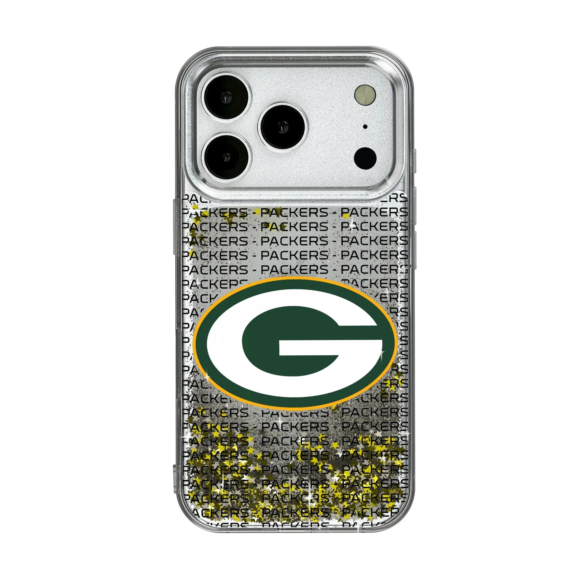 Green Bay Packers Text Backdrop iPhone Glitter Phone Case for Apple iPhone