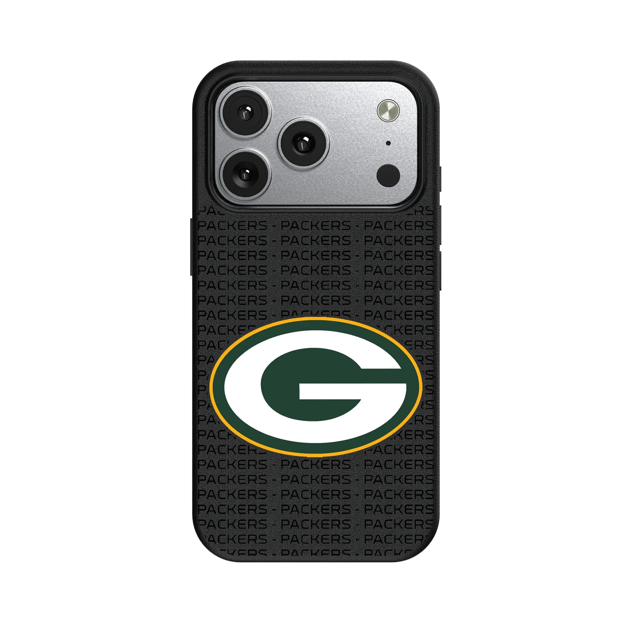 Green Bay Packers Text Backdrop iPhone MagSafe Compatible Phone Case for Apple iPhone#Device_iPhone 17 Pro