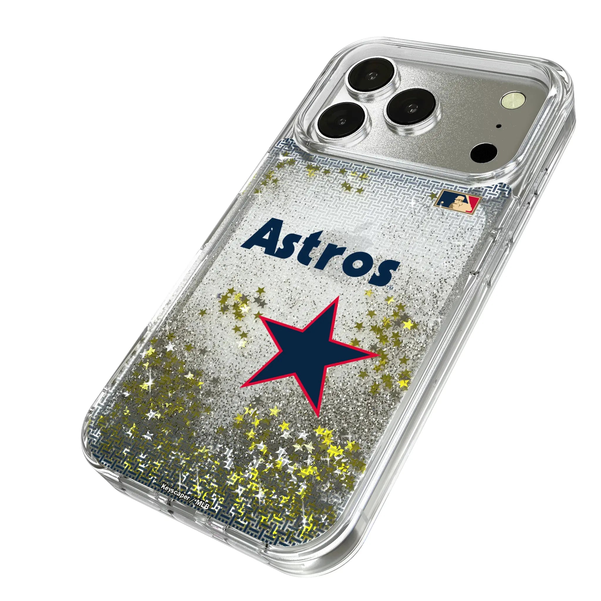 Houston Astros 1975-1981 - Cooperstown Collection Linen iPhone Glitter Phone Case for Apple iPhone - Isometric View