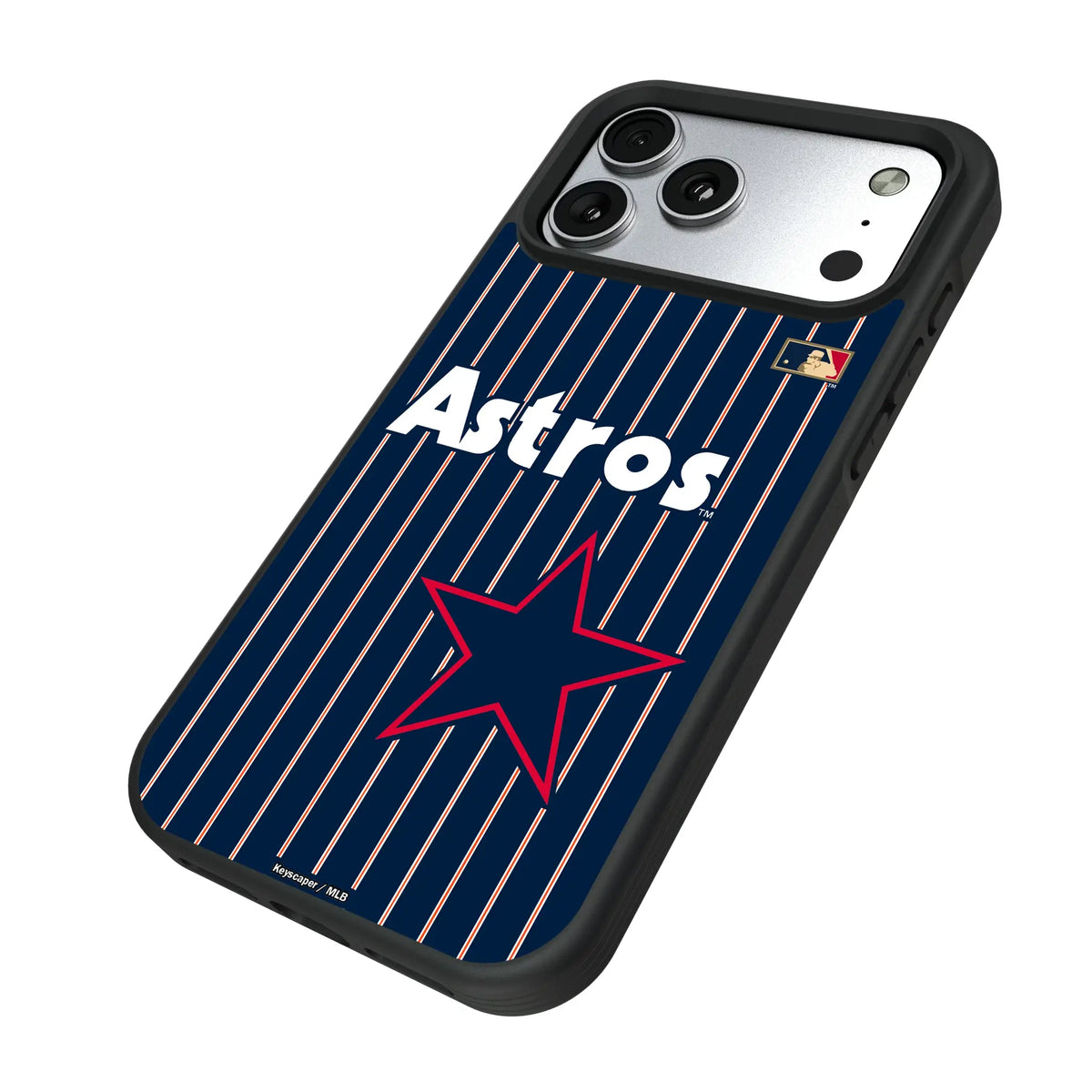 Houston Astros 1975-1981 - Cooperstown Collection Pinstripe iPhone Bump Phone Case for Apple iPhone - Isometric View#Device_iPhone 17 Pro Max