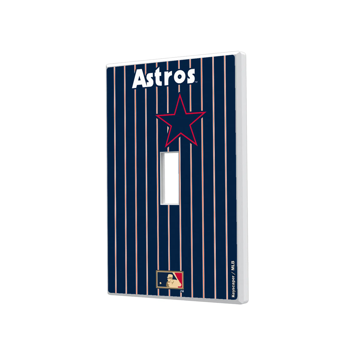 Houston Astros 1975-1981 - Cooperstown Collection Pinstripe Hidden-Screw Light Switch Plate#Style_Single Toggle