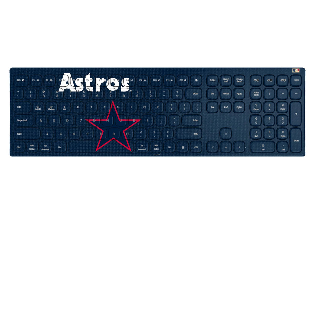 Houston Astros 1975-1981 - Cooperstown Collection Solid KKB605 Curved Wireless Keyboard