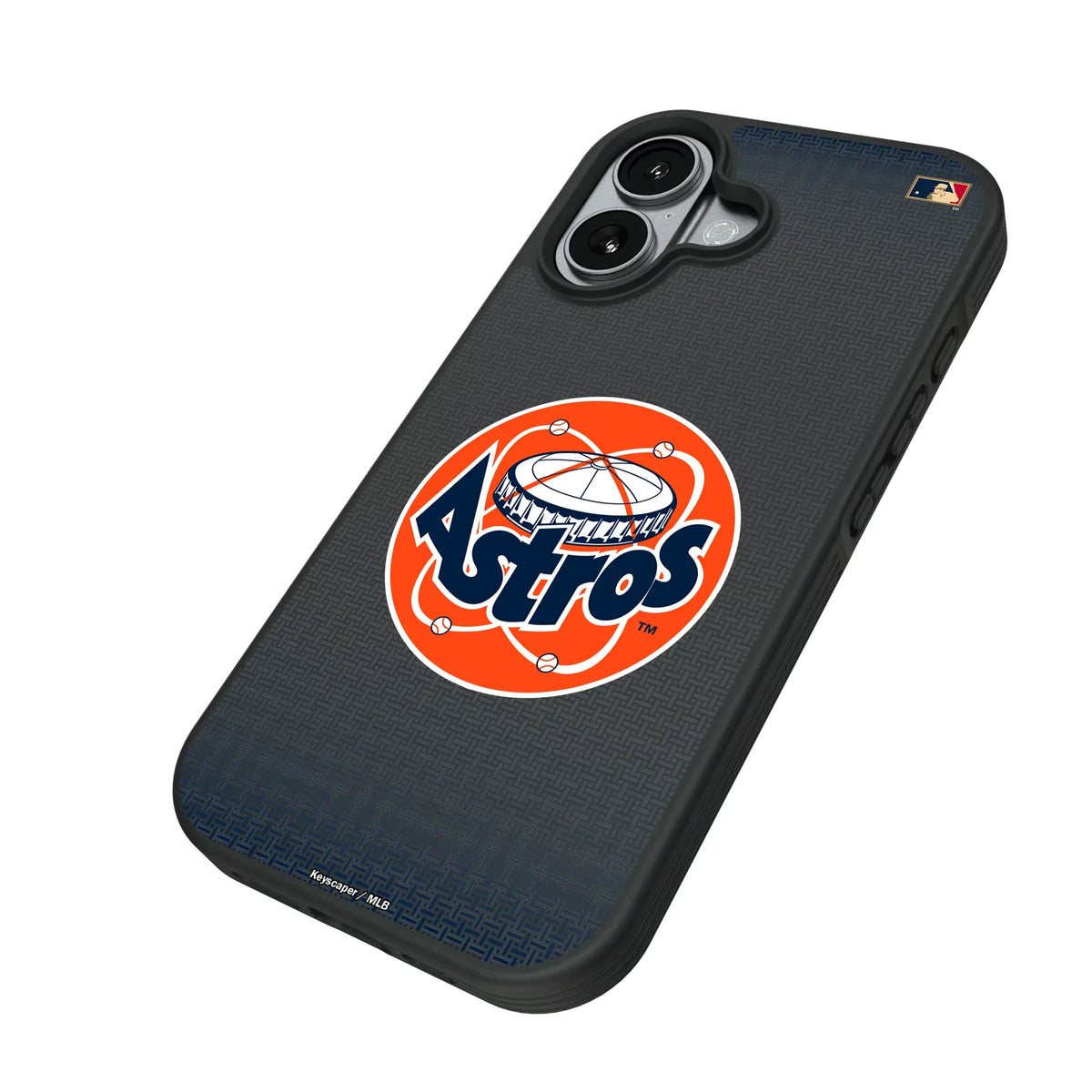 Houston Astros 1977-1993 - Cooperstown Collection Linen iPhone Bump Phone Case for Apple iPhone - Isometric View#Device_iPhone 17