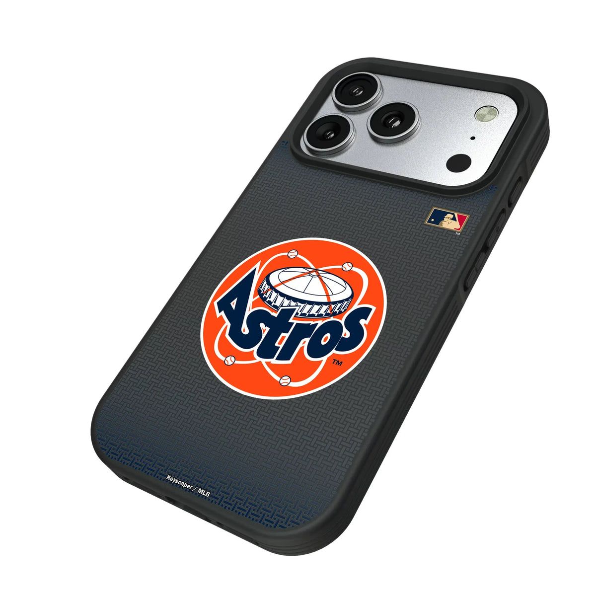 Houston Astros 1977-1993 - Cooperstown Collection Linen iPhone Bump Phone Case for Apple iPhone - Isometric View#Device_iPhone 17 Pro