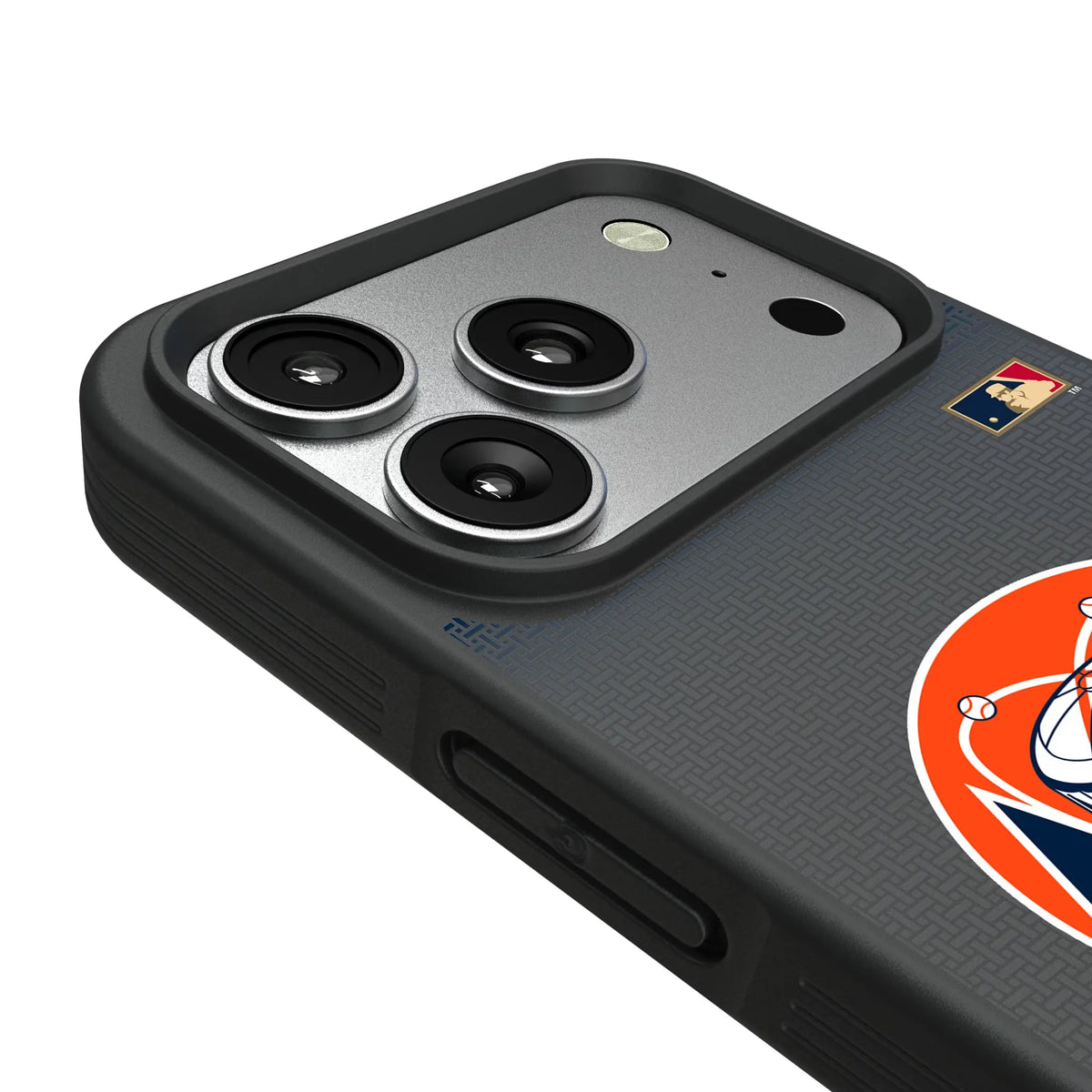 Houston Astros 1977-1993 - Cooperstown Collection Linen iPhone Bump Phone Case for Apple iPhone - Detail#Device_iPhone 17 Pro