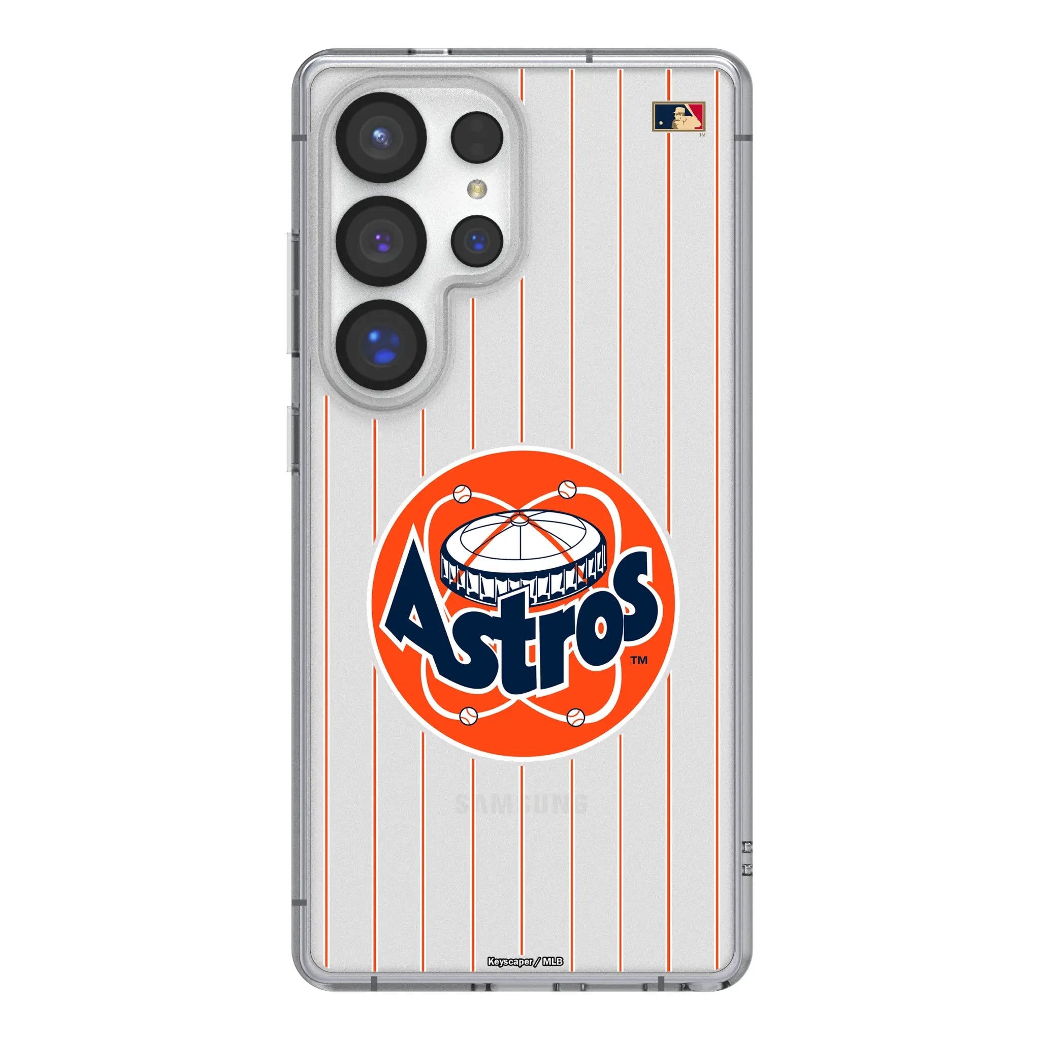 Houston Astros 1977-1993 - Cooperstown Collection Pinstripe Galaxy Clear Phone Case for Samsung Galaxy#Device_Galaxy S25 Ultra