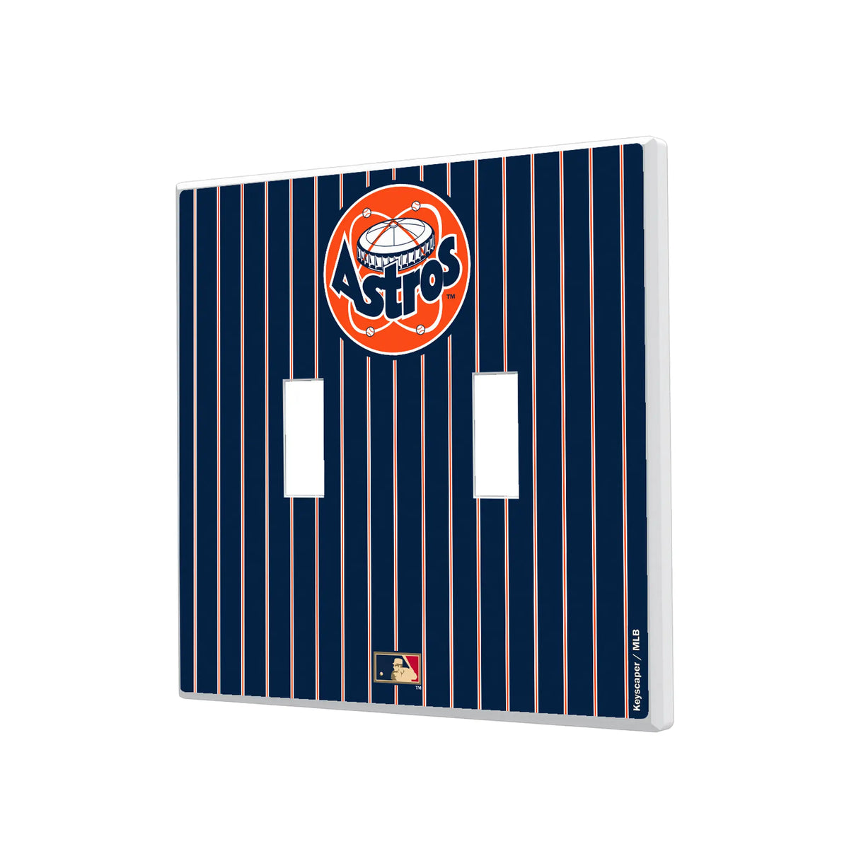 Houston Astros 1977-1993 - Cooperstown Collection Pinstripe Hidden-Screw Light Switch Plate#Style_Double Toggle