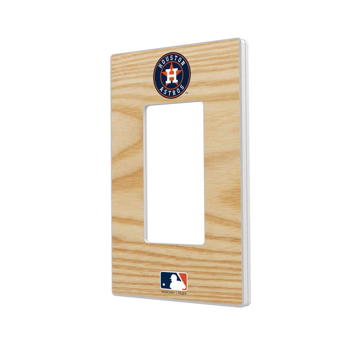 Houston Astros Baseball Bat Hidden-Screw Light Switch Plate#Style_Single Rocker