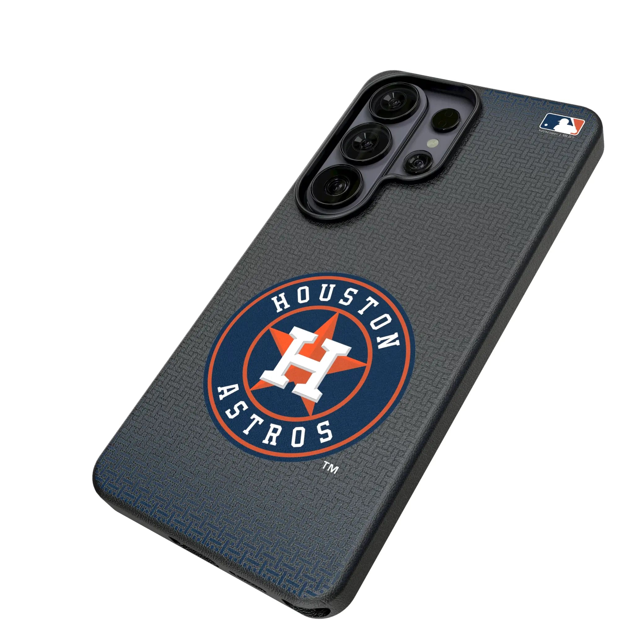 Houston Astros Linen Galaxy MagSafe Compatible Phone Case for Samsung Galaxy - Isometric View#Device_Galaxy S26 Ultra