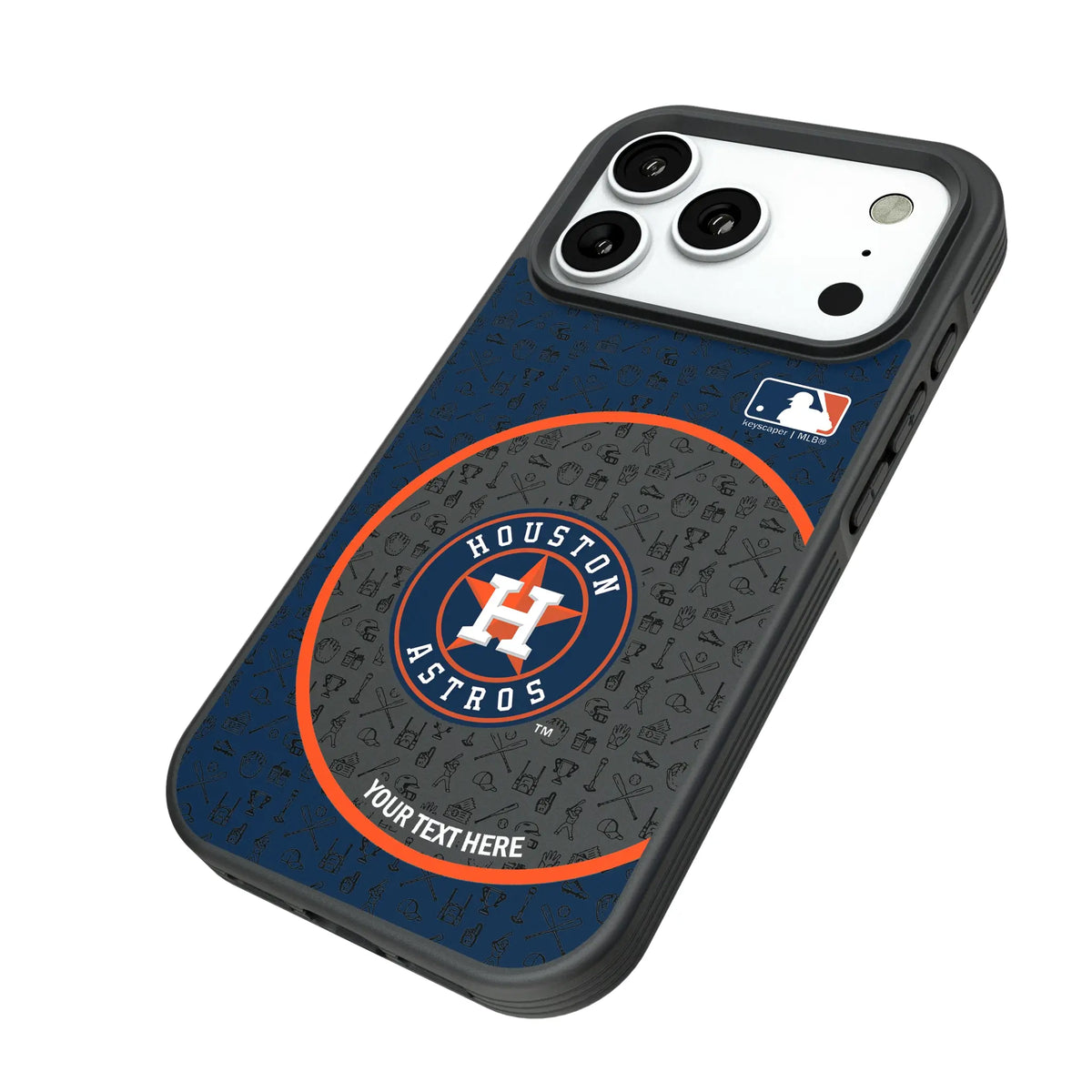 Houston Astros Personalized Circle iPhone Bump Phone Case for Apple iPhone - Isometric View#Device_iPhone 18 Pro