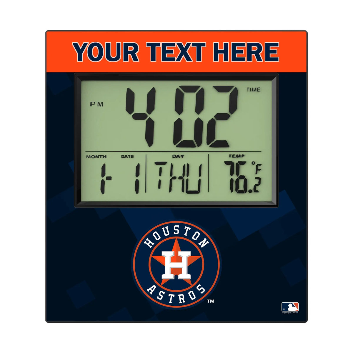 Houston Astros Personalized Color Block Wall Clock