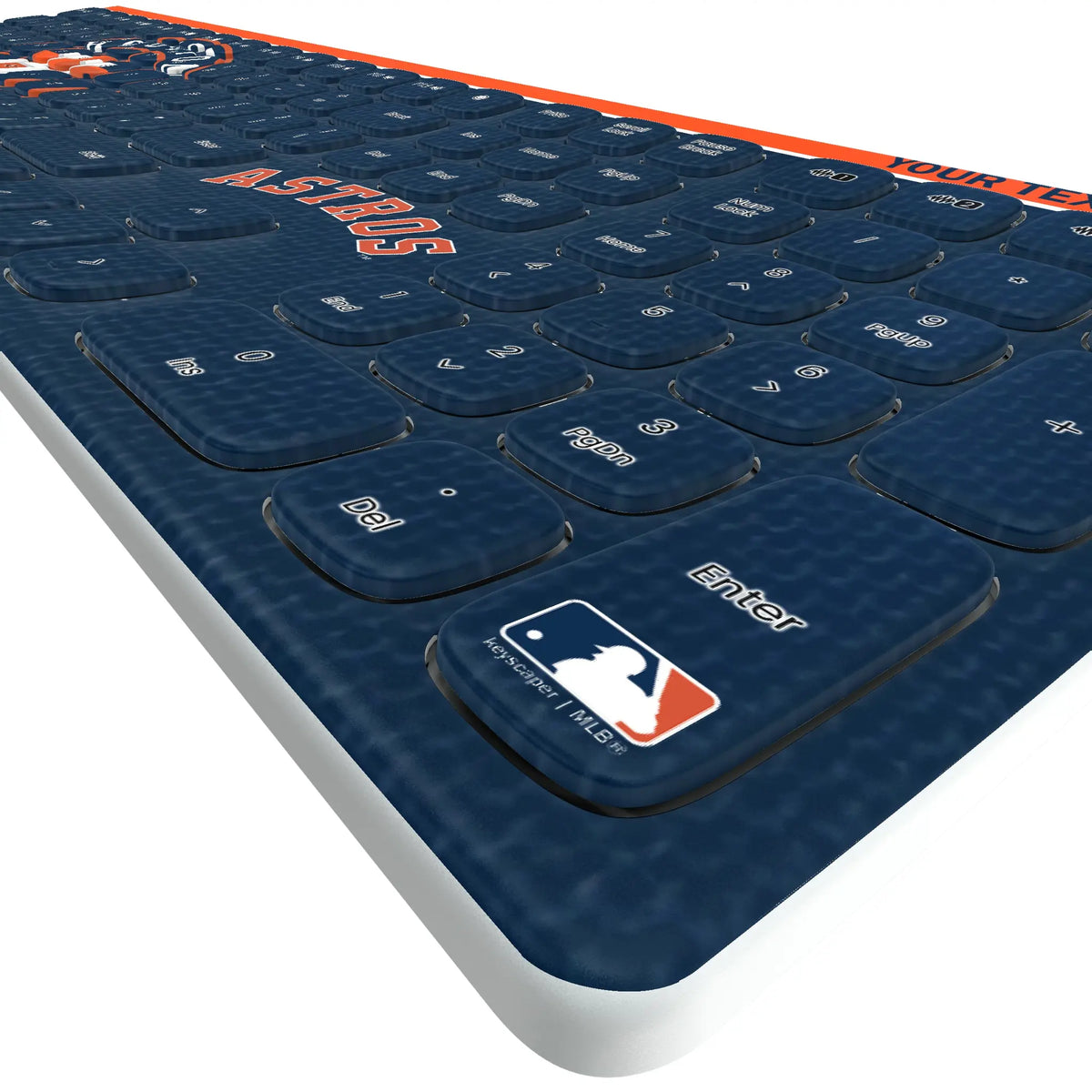 Houston Astros Personalized Endzone Solid KKB605 Curved Wireless Keyboard - Detail