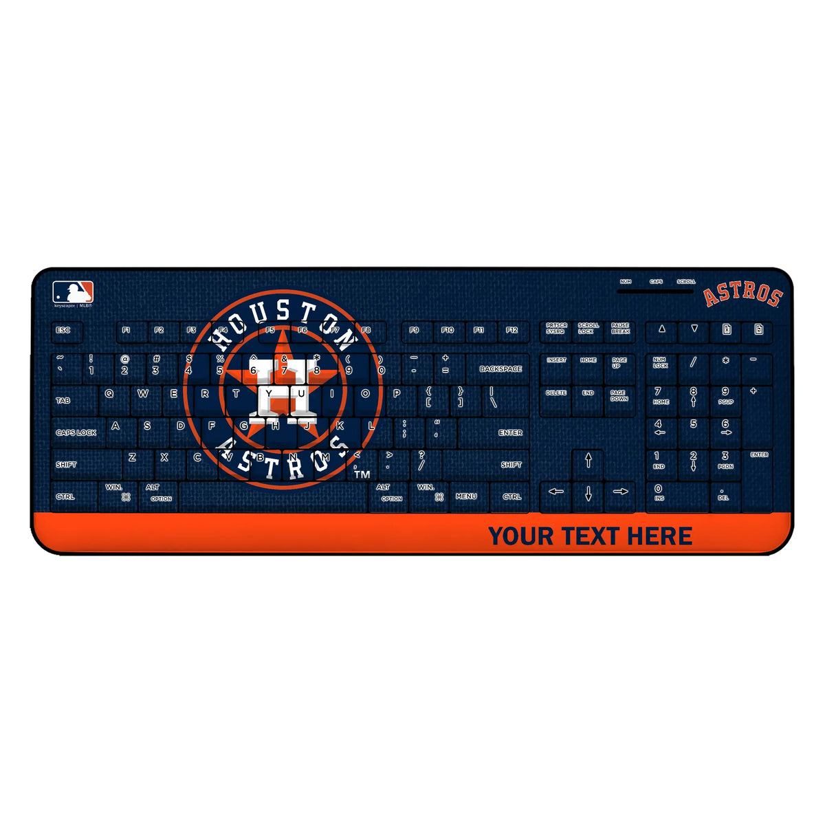 Houston Astros Personalized Endzone Solid Wireless USB Keyboard