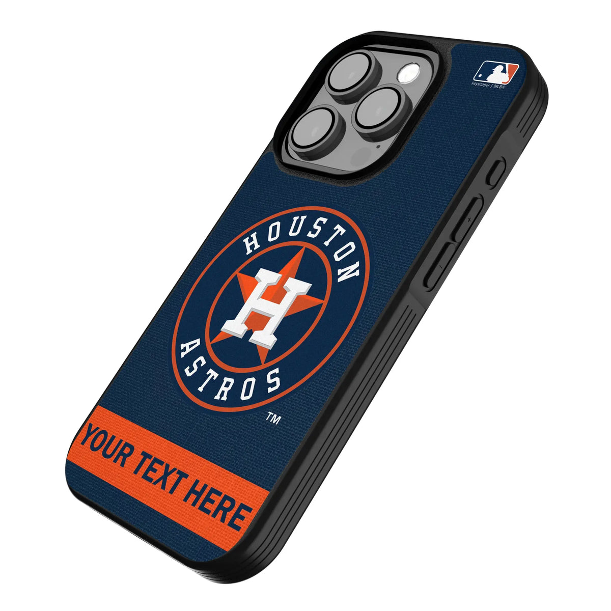 Houston Astros Personalized Stripe iPhone Bump Phone Case for Apple iPhone - Isometric View