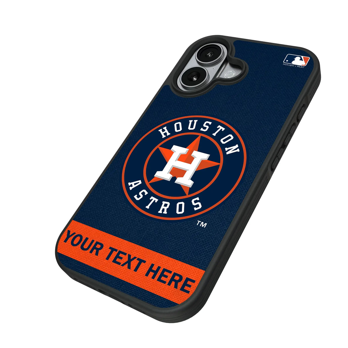 Houston Astros Personalized Stripe iPhone Bump Phone Case for Apple iPhone - Isometric View#Device_iPhone 17